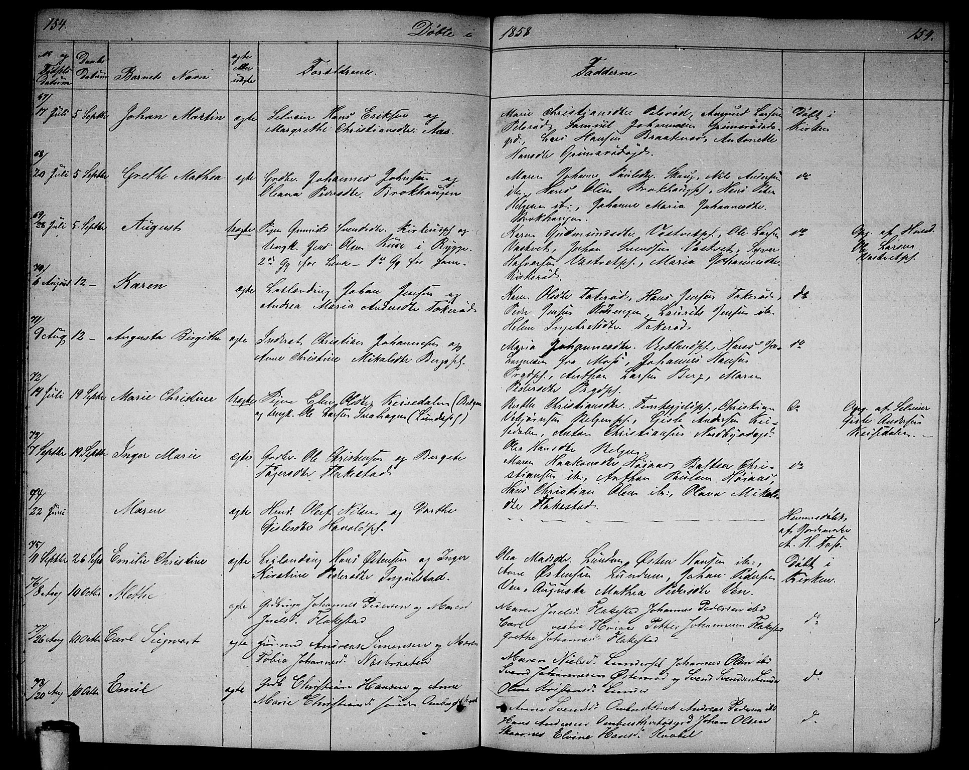 Våler prestekontor Kirkebøker, AV/SAO-A-11083/G/Ga/L0002: Parish register (copy) no. I 2, 1839-1860, p. 154