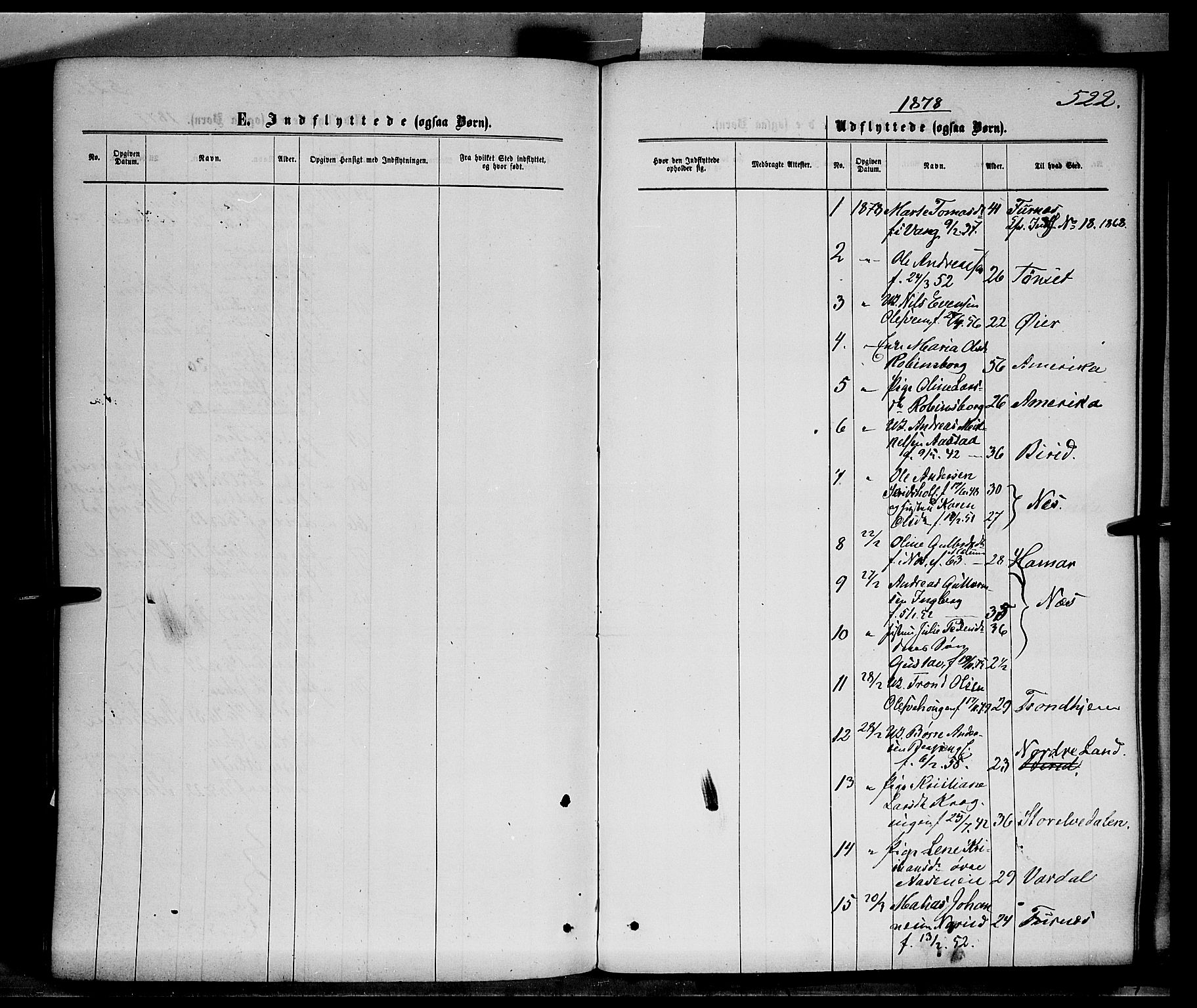 Ringsaker prestekontor, AV/SAH-PREST-014/K/Ka/L0011: Parish register (official) no. 11, 1870-1878, p. 522