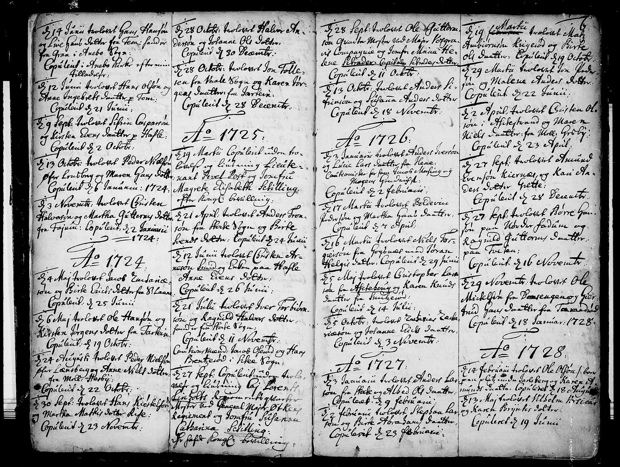 Sem kirkebøker, AV/SAKO-A-5/F/Fa/L0001: Parish register (official) no. I 1, 1702-1763, p. 6