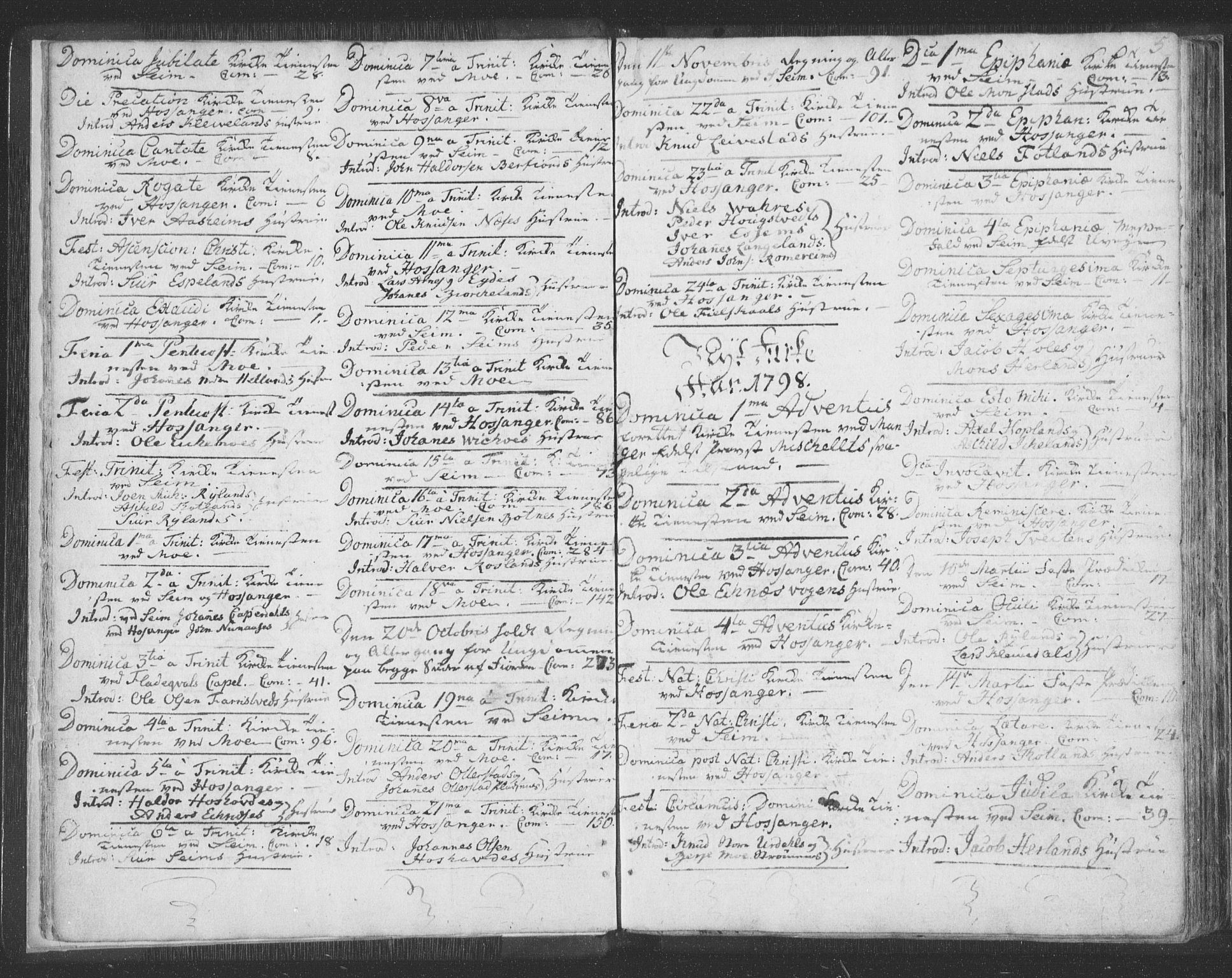 Hosanger sokneprestembete, SAB/A-75801/H/Haa: Parish register (official) no. A 3, 1793-1811, p. 4b-5a