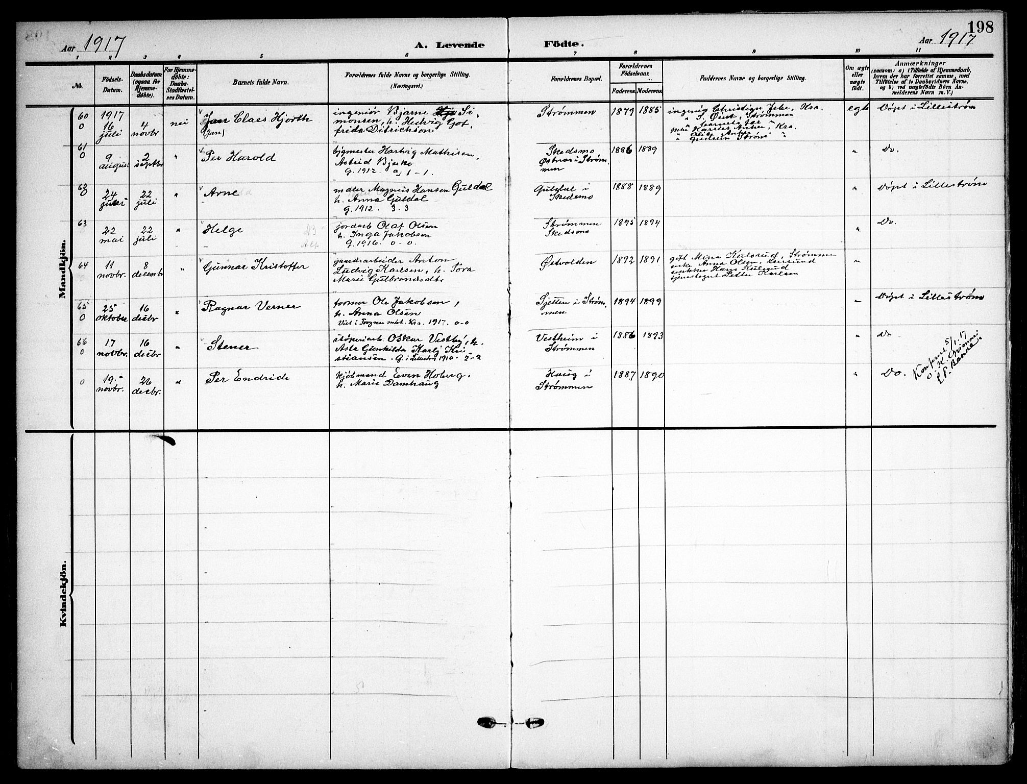 Skedsmo prestekontor Kirkebøker, AV/SAO-A-10033a/F/Fa/L0015: Parish register (official) no. I 15, 1902-1917, p. 198