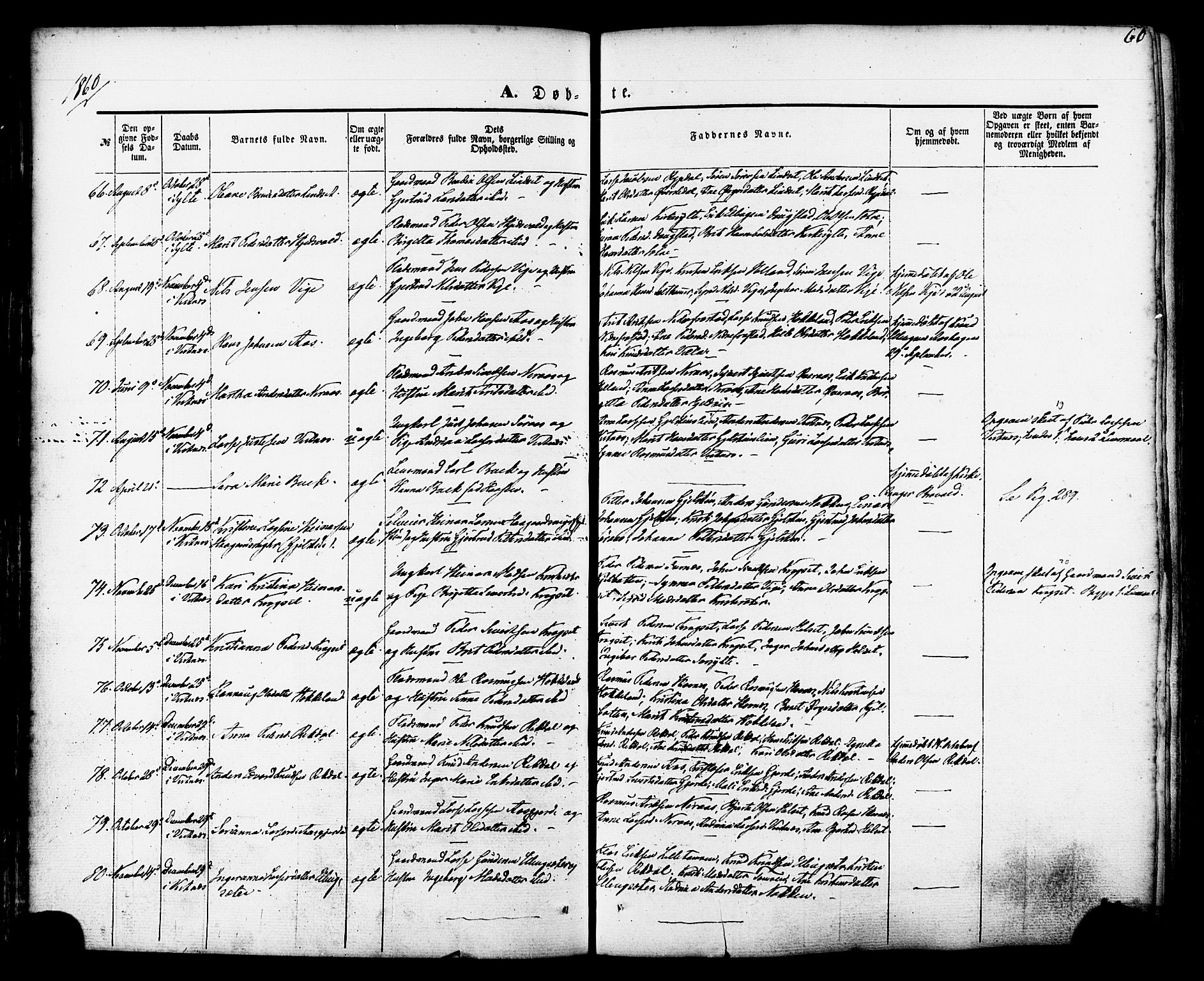 Ministerialprotokoller, klokkerbøker og fødselsregistre - Møre og Romsdal, AV/SAT-A-1454/539/L0529: Parish register (official) no. 539A02, 1848-1872, p. 60