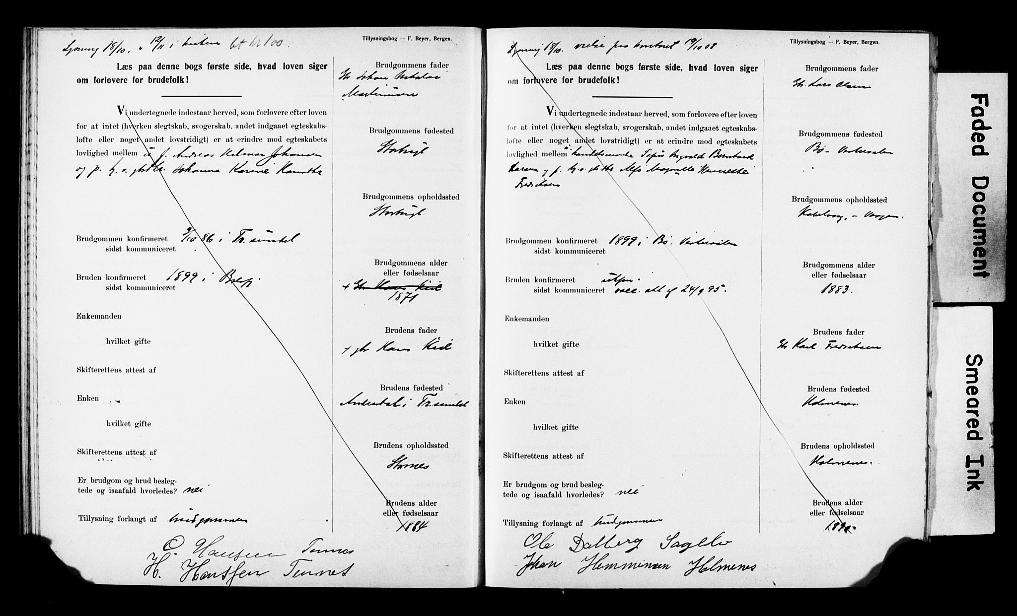 Balsfjord sokneprestembete, AV/SATØ-S-1303/H/Hd/L0032: Banns register no. 32, 1907-1910