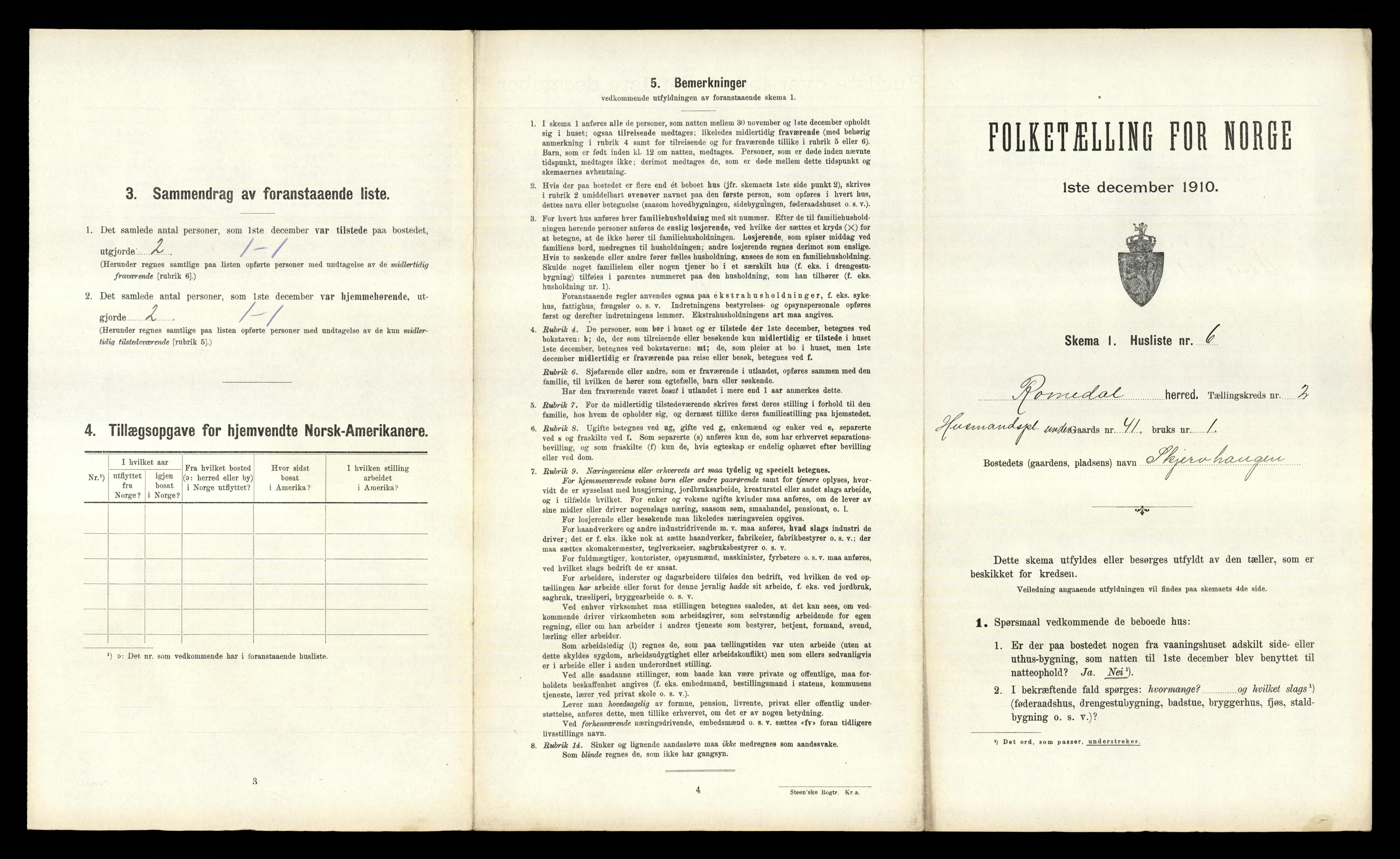 RA, 1910 census for Romedal, 1910, p. 341