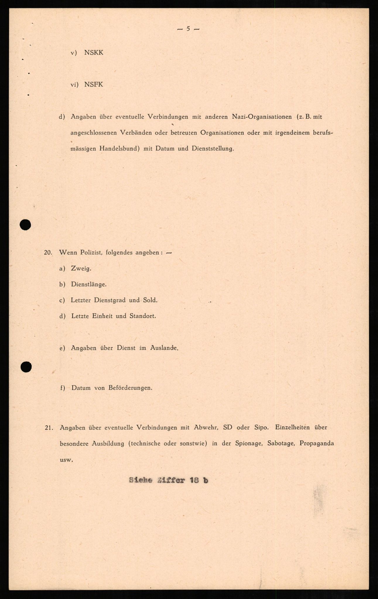 Forsvaret, Forsvarets overkommando II, RA/RAFA-3915/D/Db/L0005: CI Questionaires. Tyske okkupasjonsstyrker i Norge. Tyskere., 1945-1946, p. 361