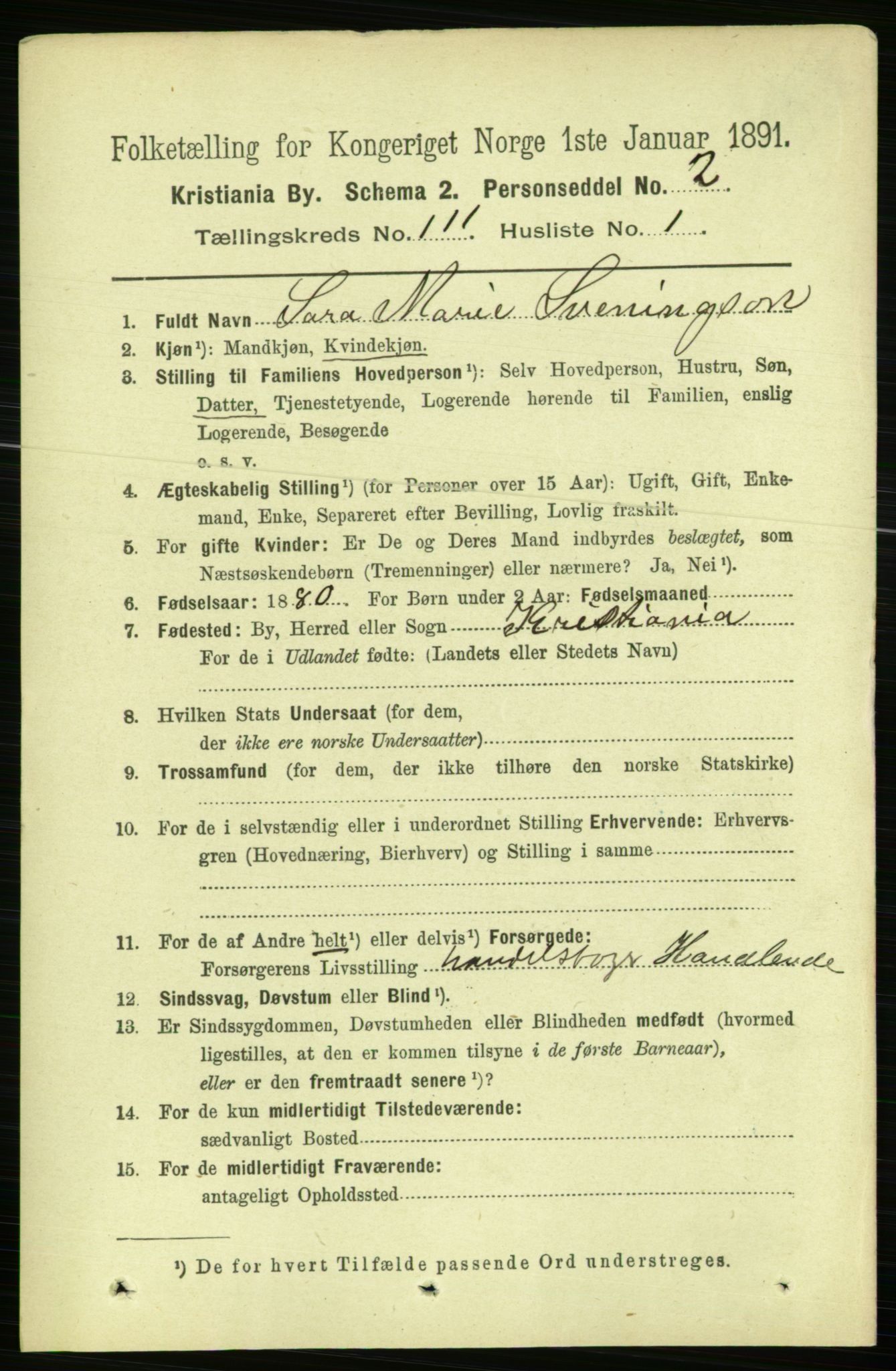 RA, 1891 census for 0301 Kristiania, 1891, p. 57918