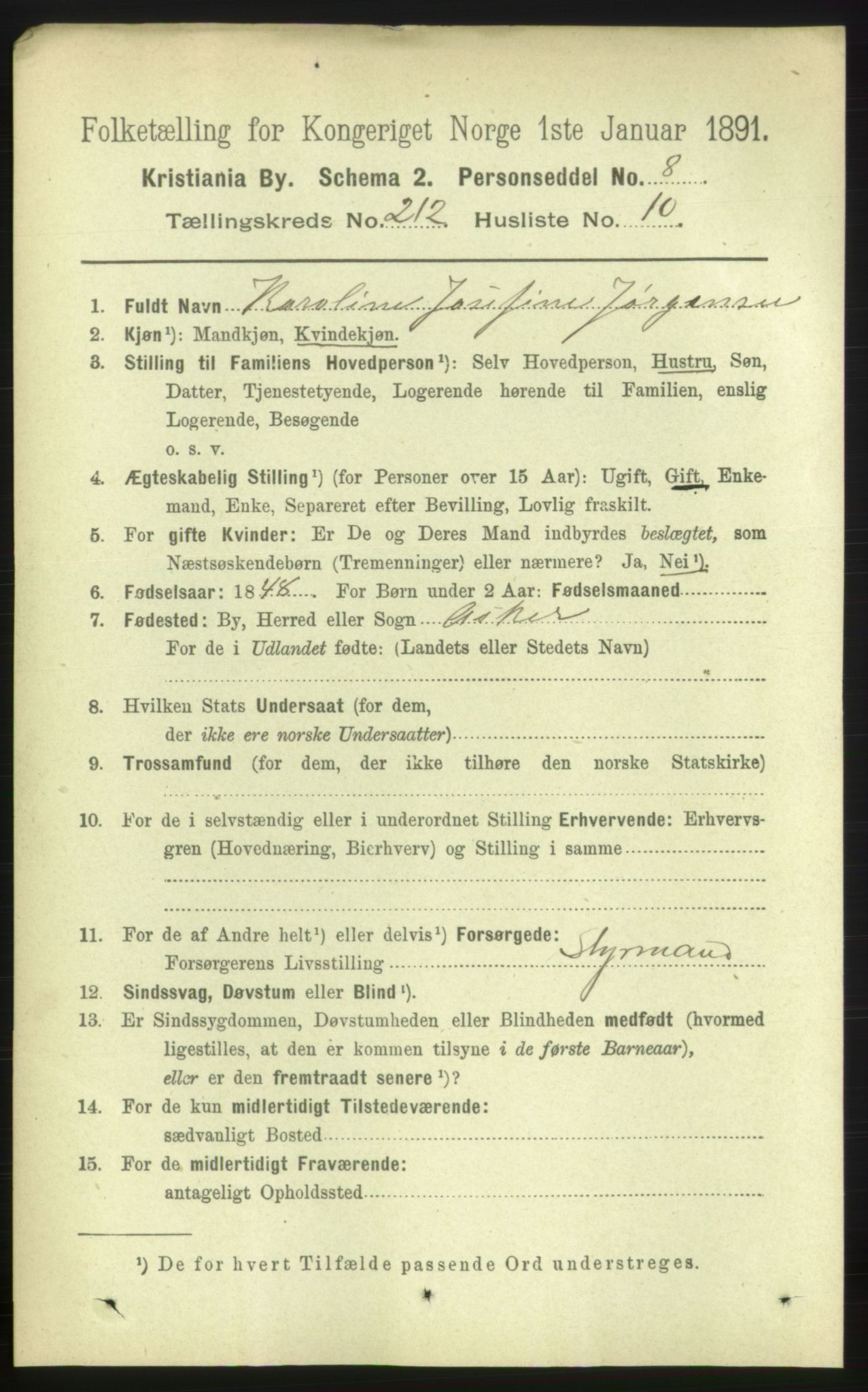 RA, 1891 census for 0301 Kristiania, 1891, p. 126712