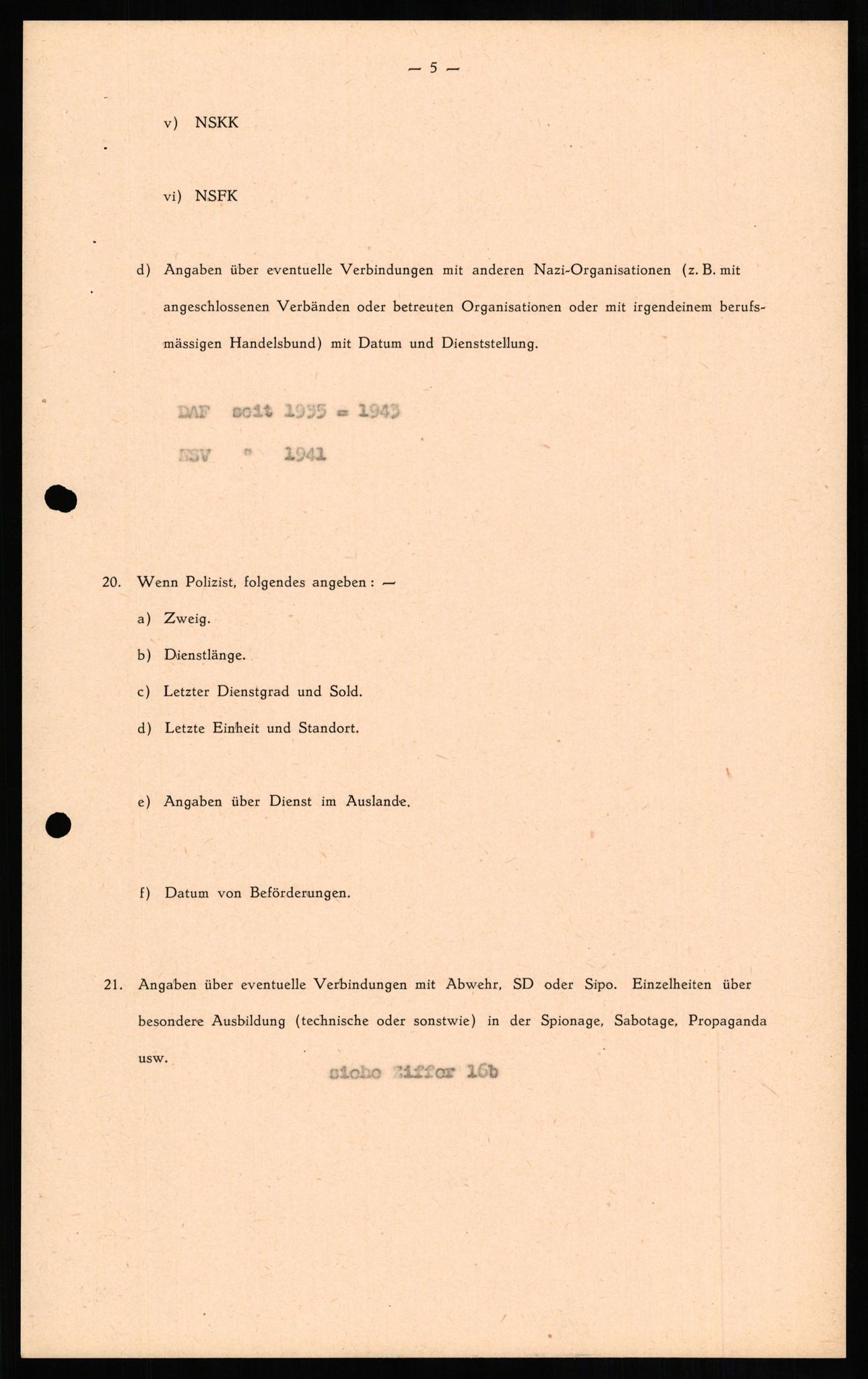 Forsvaret, Forsvarets overkommando II, AV/RA-RAFA-3915/D/Db/L0013: CI Questionaires. Tyske okkupasjonsstyrker i Norge. Tyskere., 1945-1946, p. 466