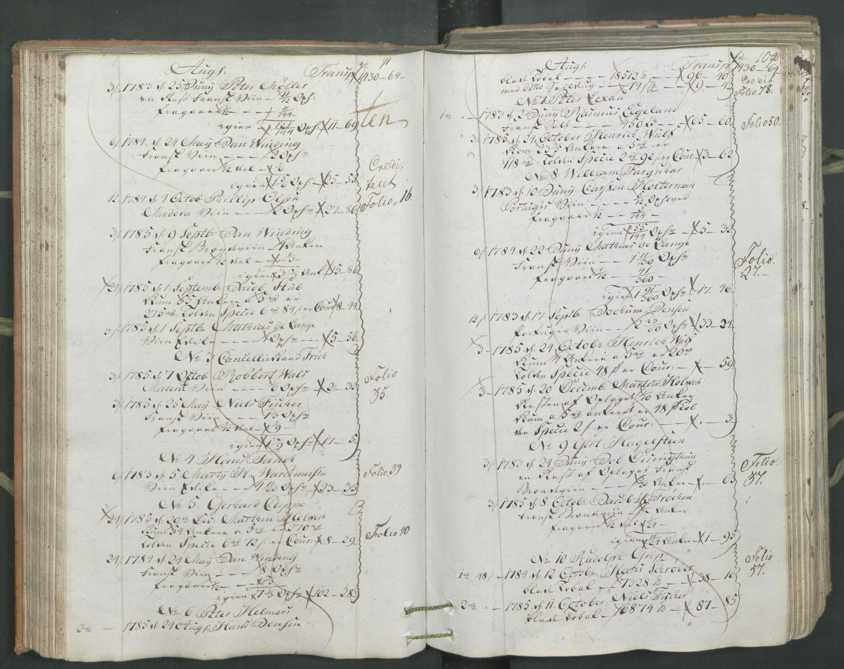 Generaltollkammeret, tollregnskaper, AV/RA-EA-5490/R26/L0222/0001: Tollregnskaper Bergen A / Inngående hovedtollbok, 1786, p. 108b-109a