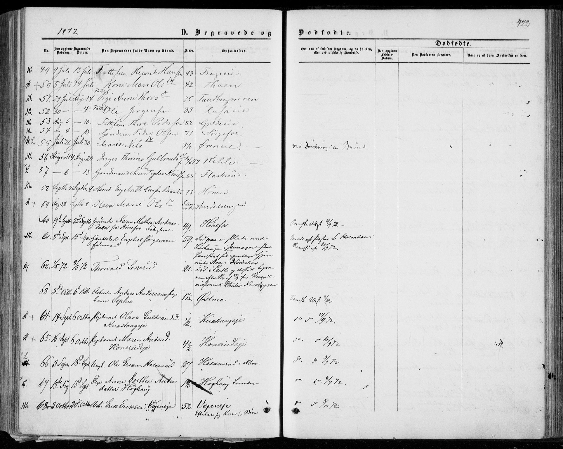 Norderhov kirkebøker, SAKO/A-237/F/Fa/L0013: Parish register (official) no. 13, 1866-1874, p. 422