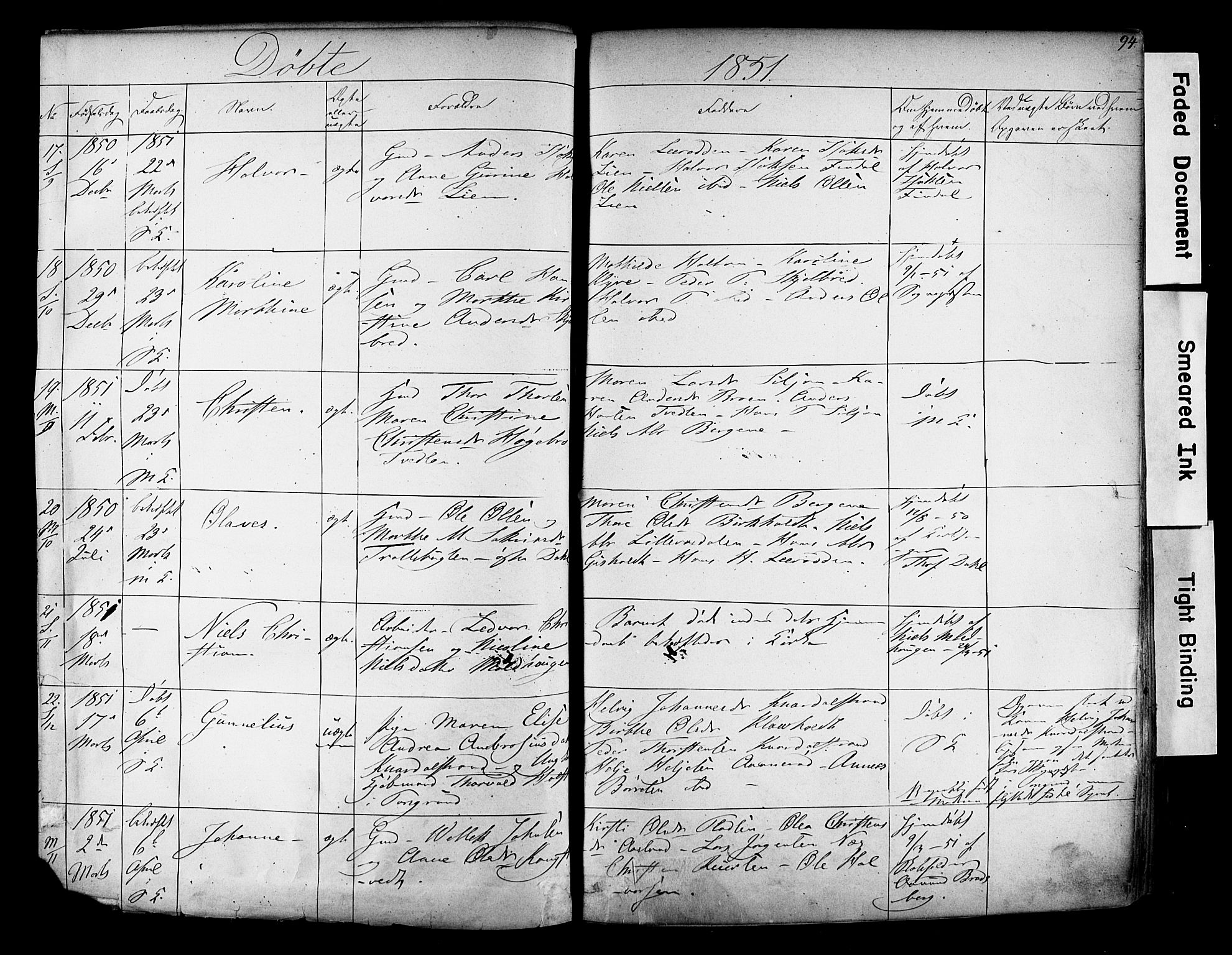 Solum kirkebøker, AV/SAKO-A-306/F/Fa/L0006: Parish register (official) no. I 6, 1844-1855, p. 94