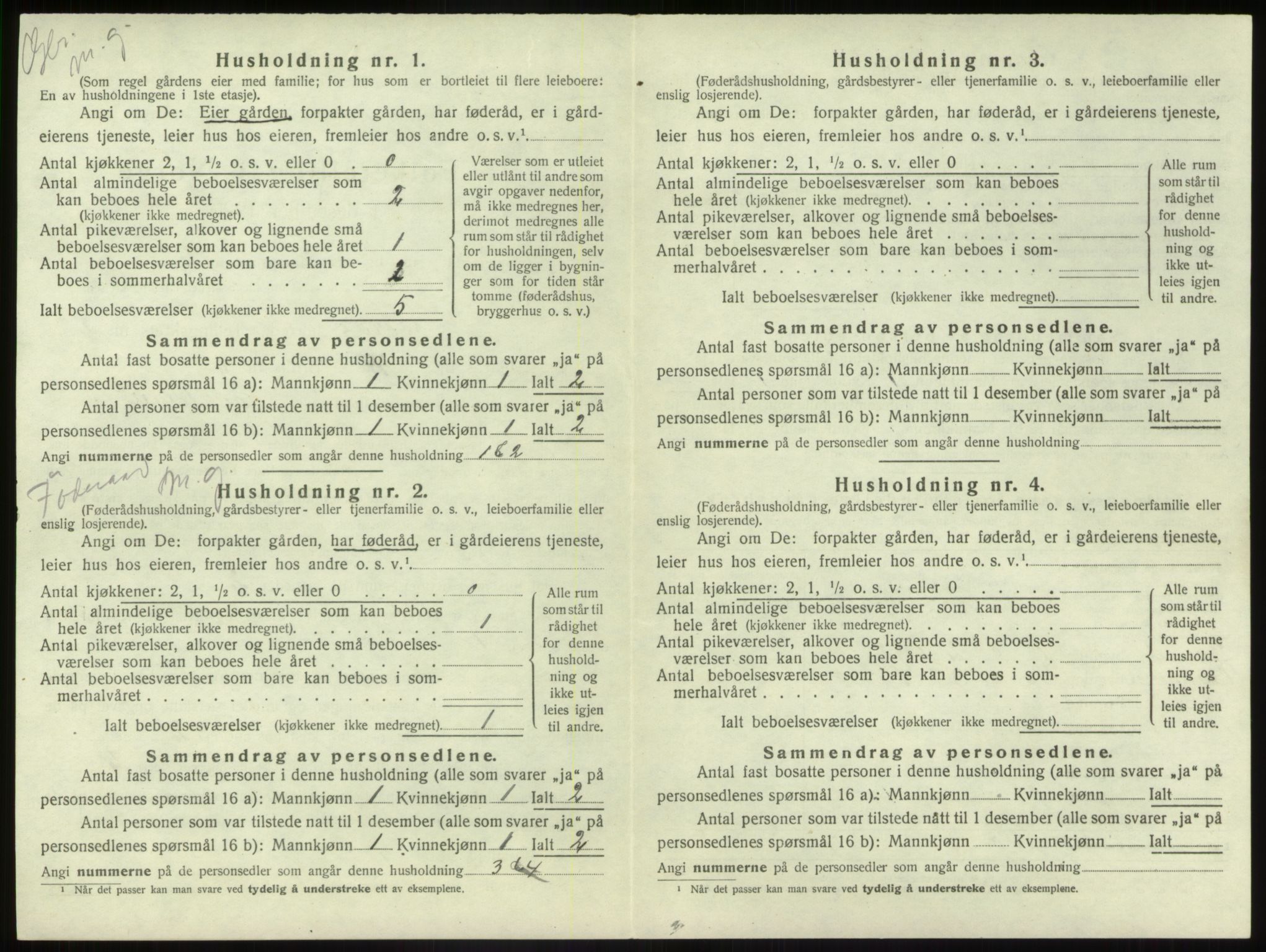 SAB, 1920 census for Førde, 1920, p. 124