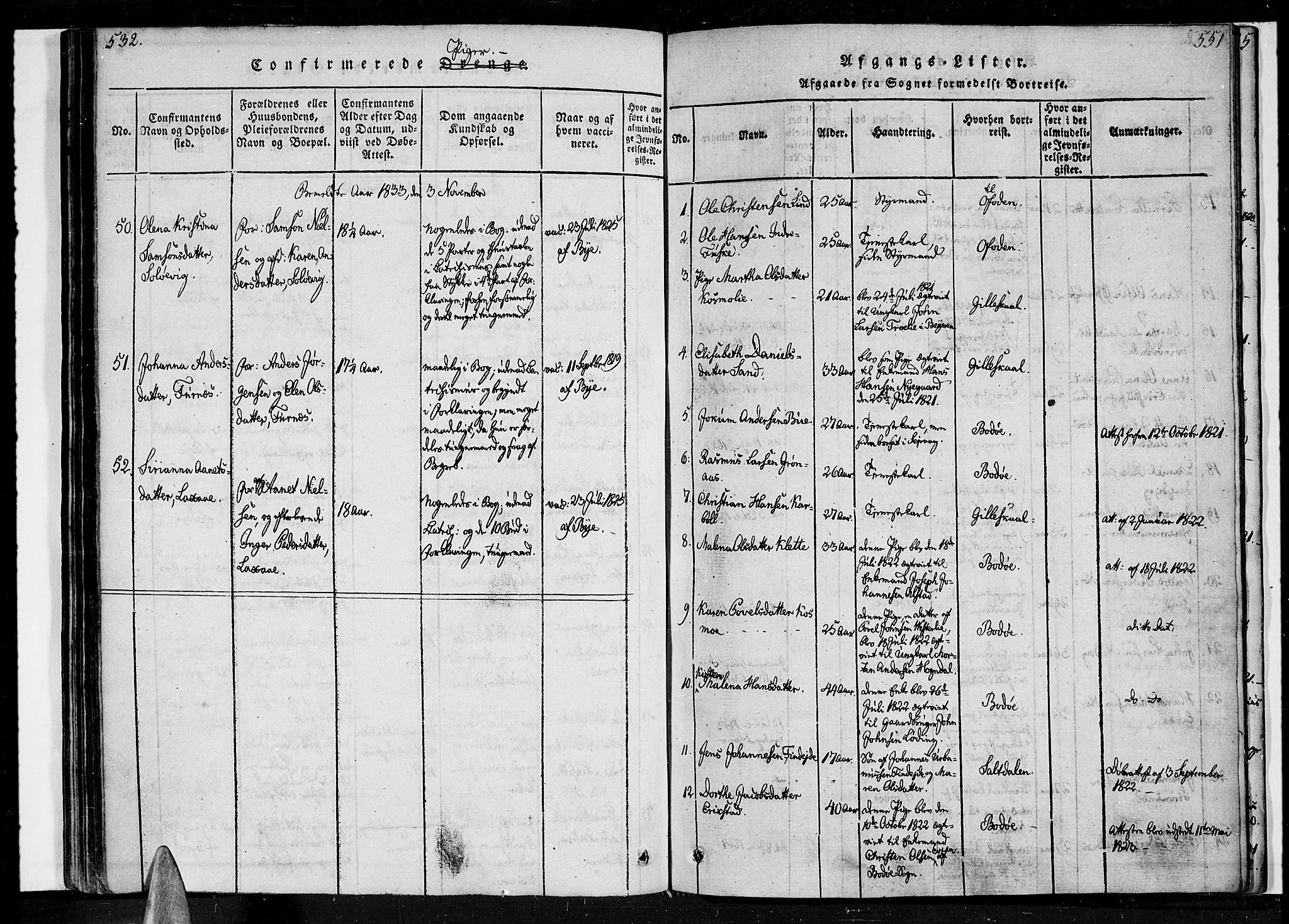 Ministerialprotokoller, klokkerbøker og fødselsregistre - Nordland, SAT/A-1459/852/L0736: Parish register (official) no. 852A06, 1820-1833, p. 532-551
