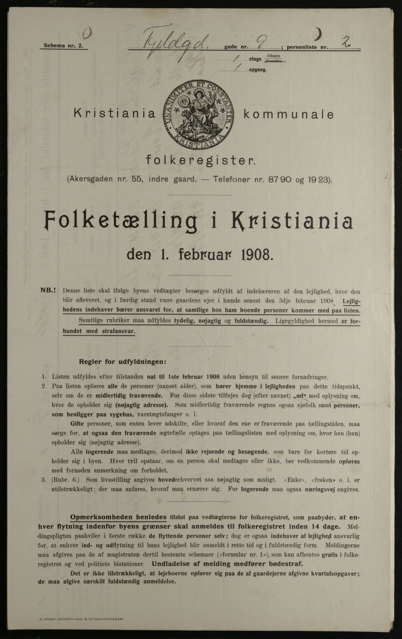 OBA, Municipal Census 1908 for Kristiania, 1908, p. 21990