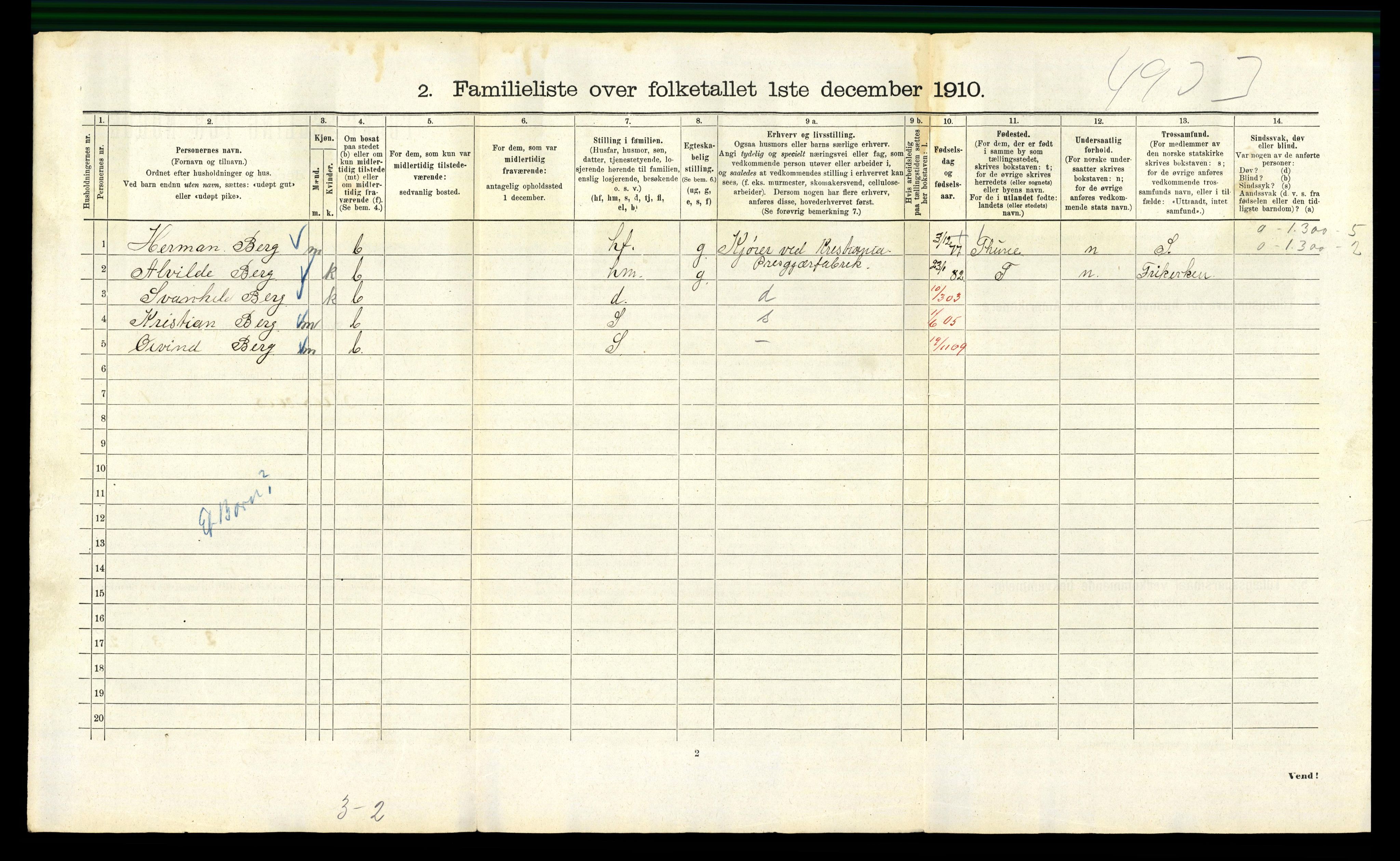 RA, 1910 census for Kristiania, 1910, p. 111108