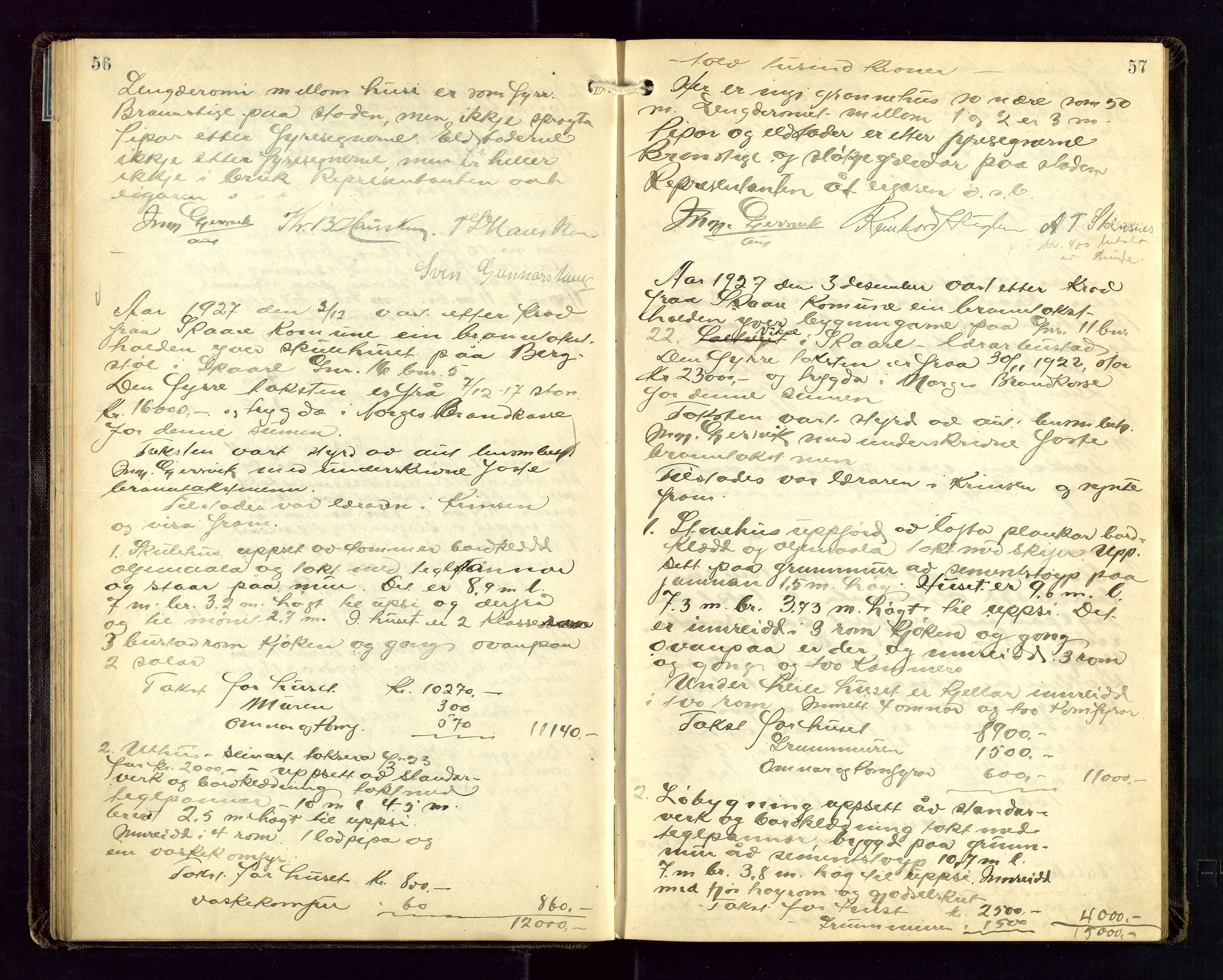 Torvestad lensmannskontor, AV/SAST-A-100307/1/Goa/L0004: "Brandtakstsprotokoll for lensmannen i Torvastad", 1925-1934, p. 56-57