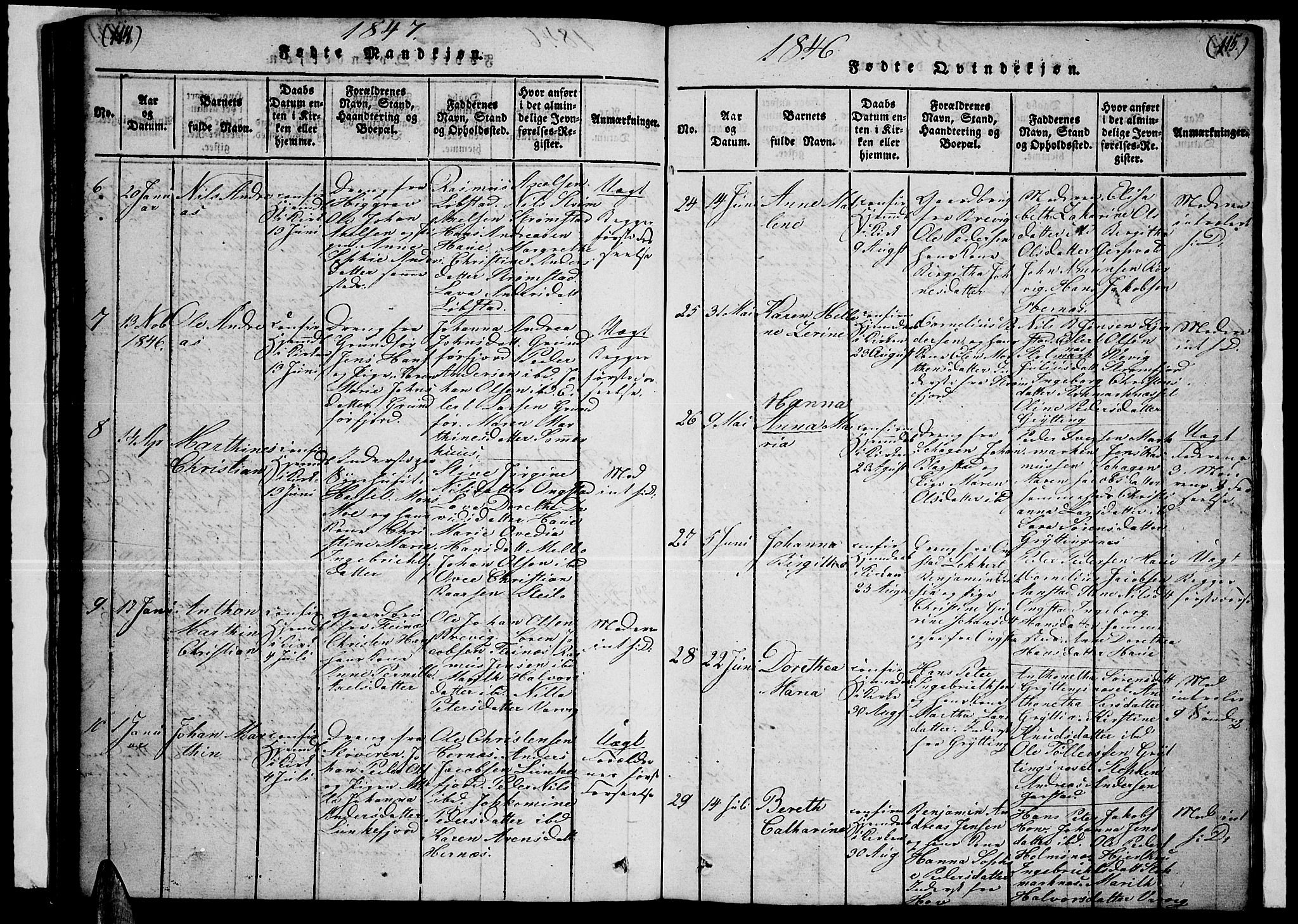 Ministerialprotokoller, klokkerbøker og fødselsregistre - Nordland, AV/SAT-A-1459/888/L1263: Parish register (copy) no. 888C02 /1, 1820-1850, p. 114-115