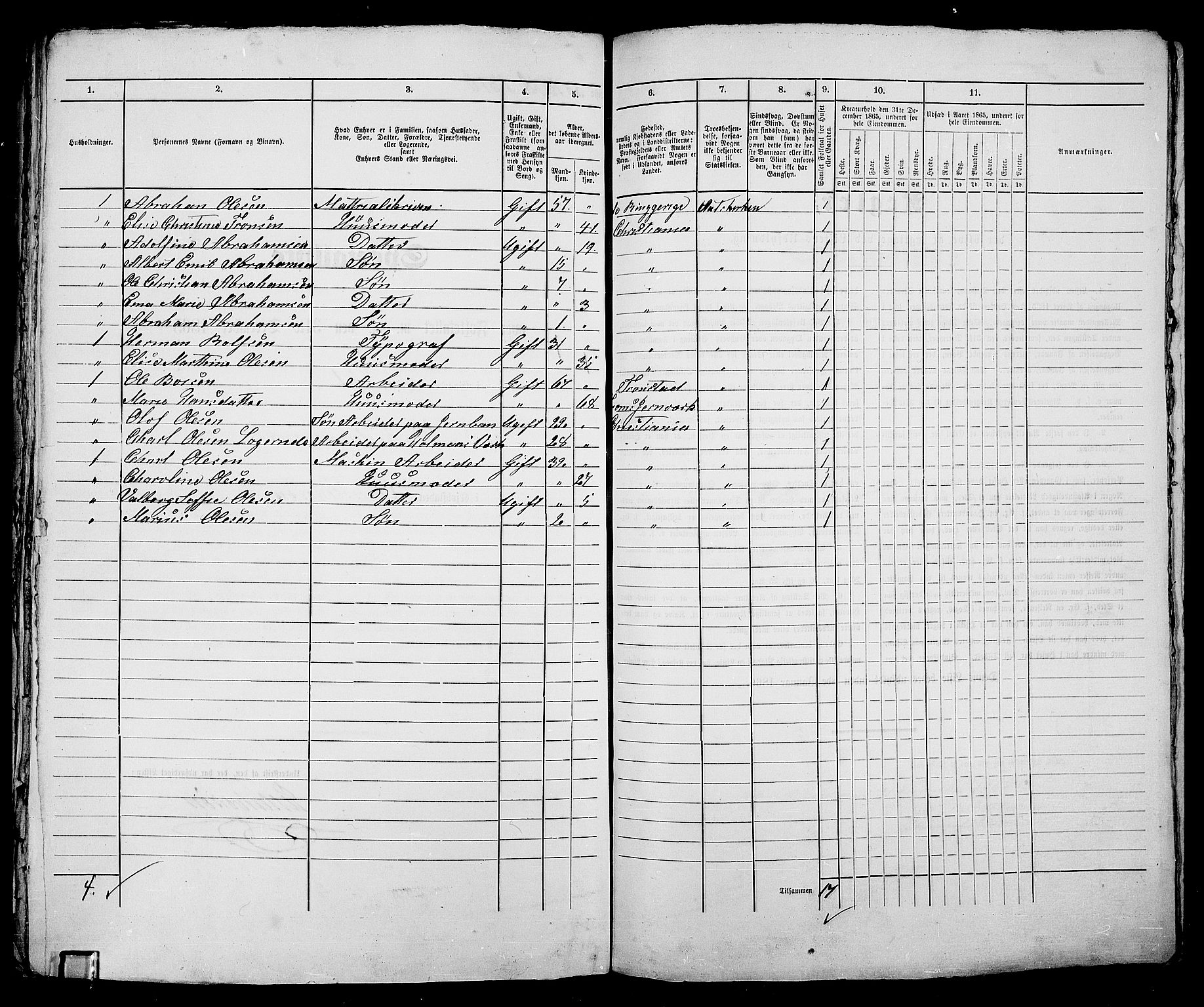 RA, 1865 census for Kristiania, 1865, p. 2987