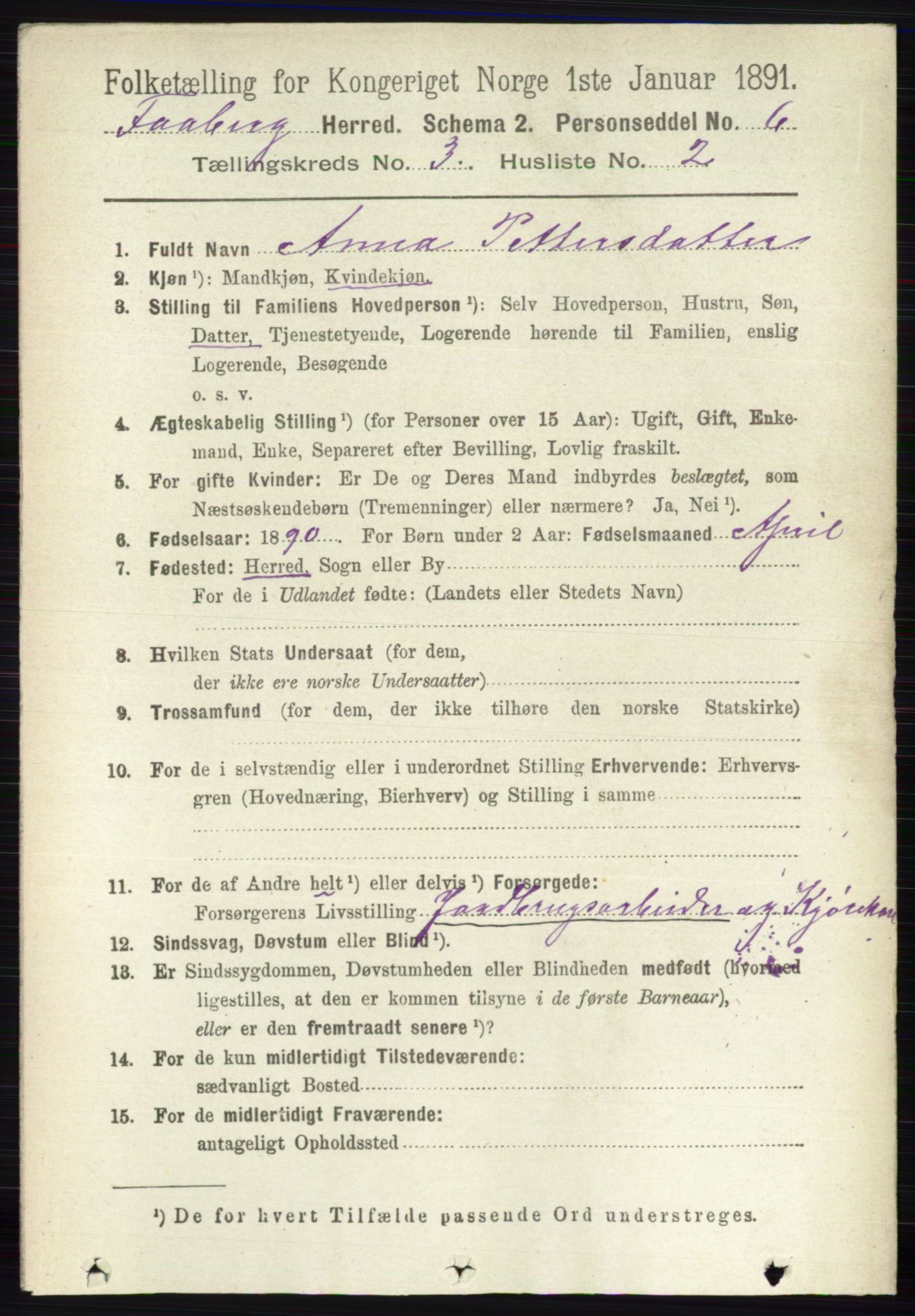 RA, 1891 census for 0524 Fåberg, 1891, p. 871