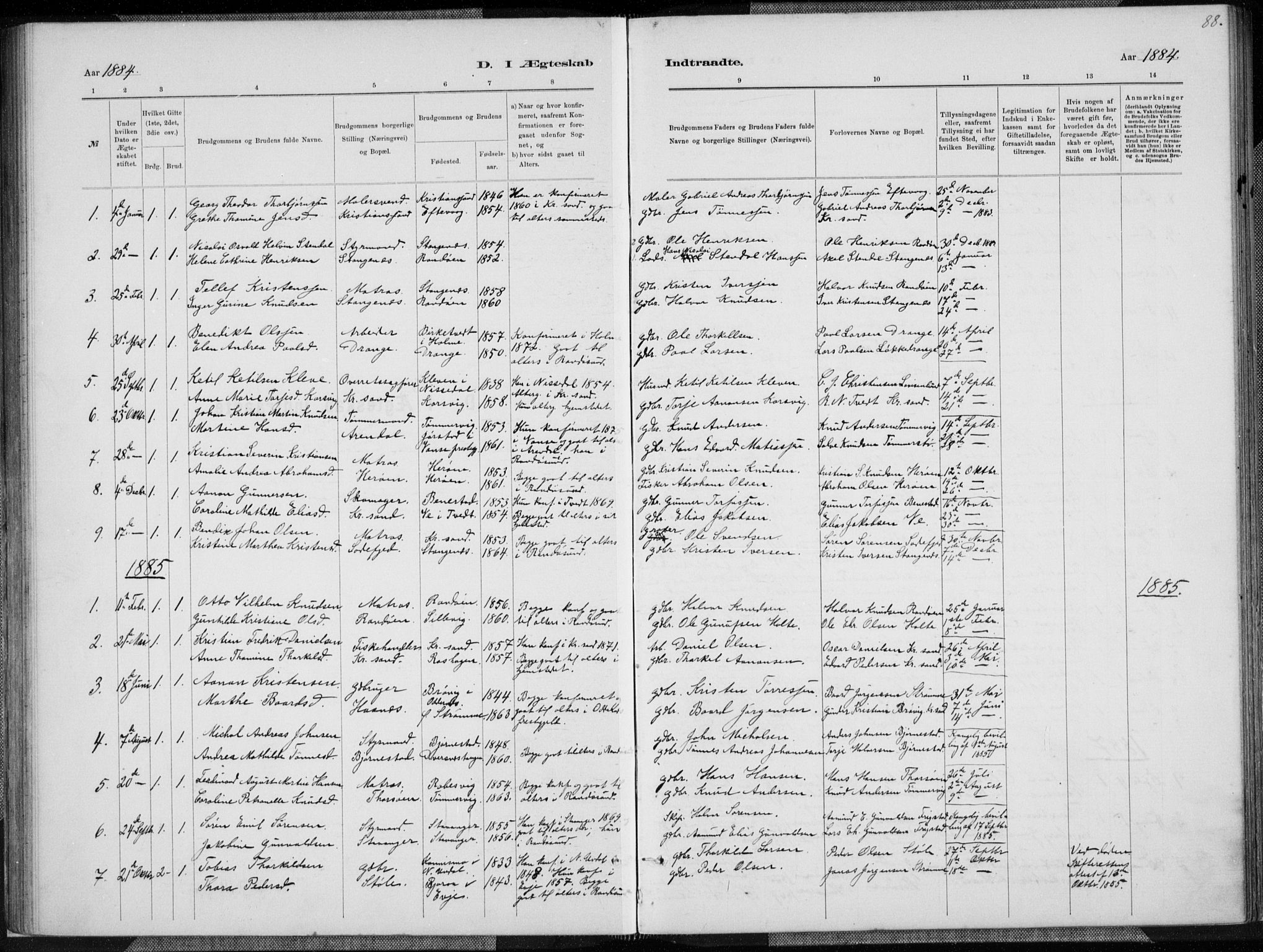 Oddernes sokneprestkontor, AV/SAK-1111-0033/F/Fa/Fab/L0002: Parish register (official) no. A 2, 1884-1903, p. 88