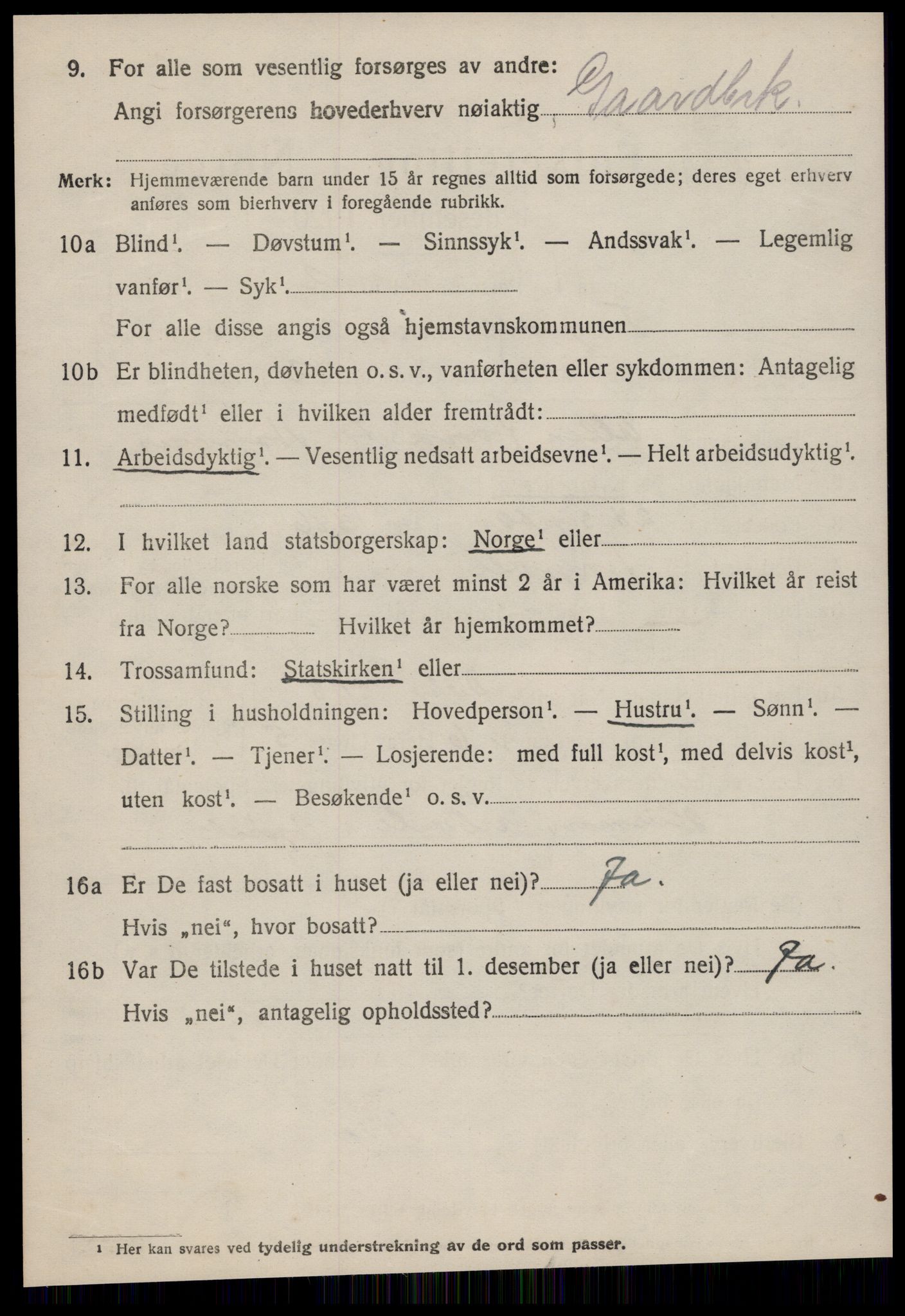 SAT, 1920 census for Tingvoll, 1920, p. 1639