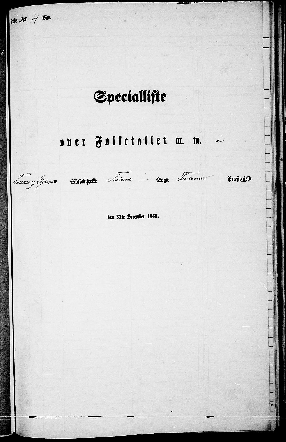 RA, 1865 census for Froland, 1865, p. 48