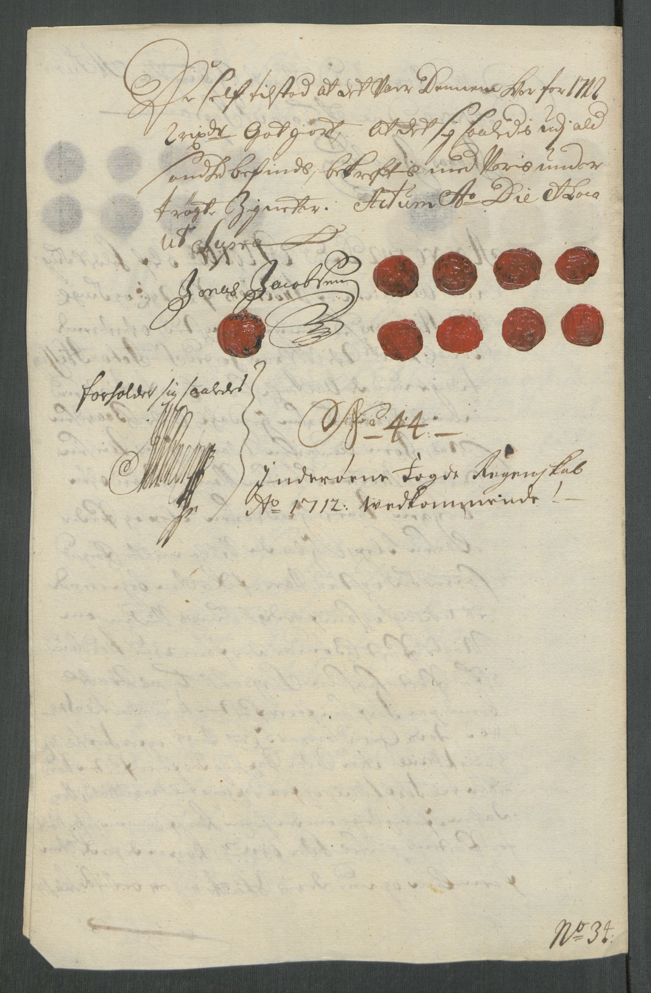 Rentekammeret inntil 1814, Reviderte regnskaper, Fogderegnskap, RA/EA-4092/R63/L4320: Fogderegnskap Inderøy, 1712, p. 308