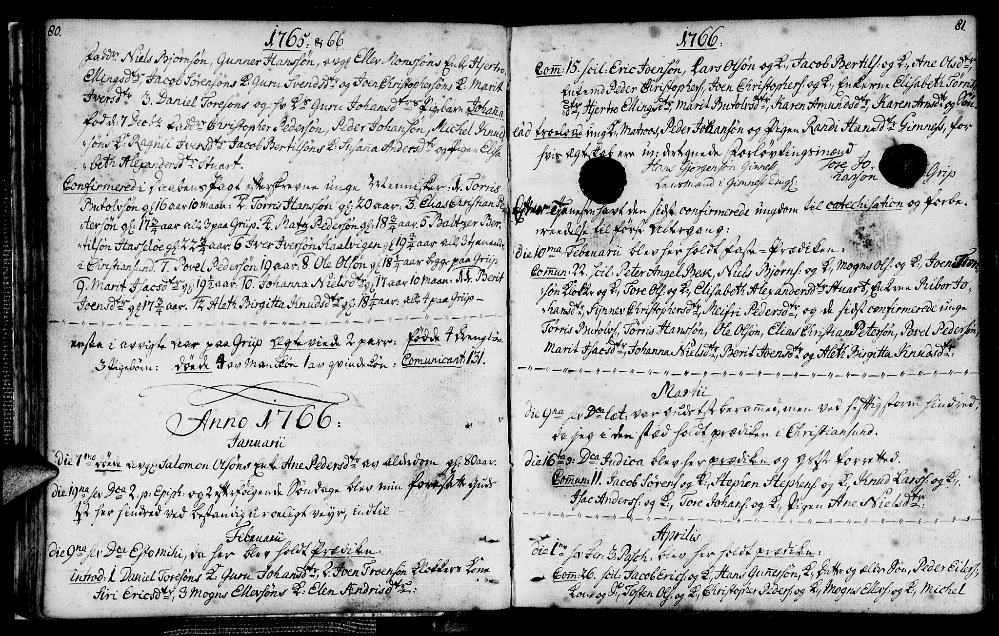 Ministerialprotokoller, klokkerbøker og fødselsregistre - Møre og Romsdal, AV/SAT-A-1454/574/L0876: Parish register (official) no. 574A02, 1754-1814, p. 80-81