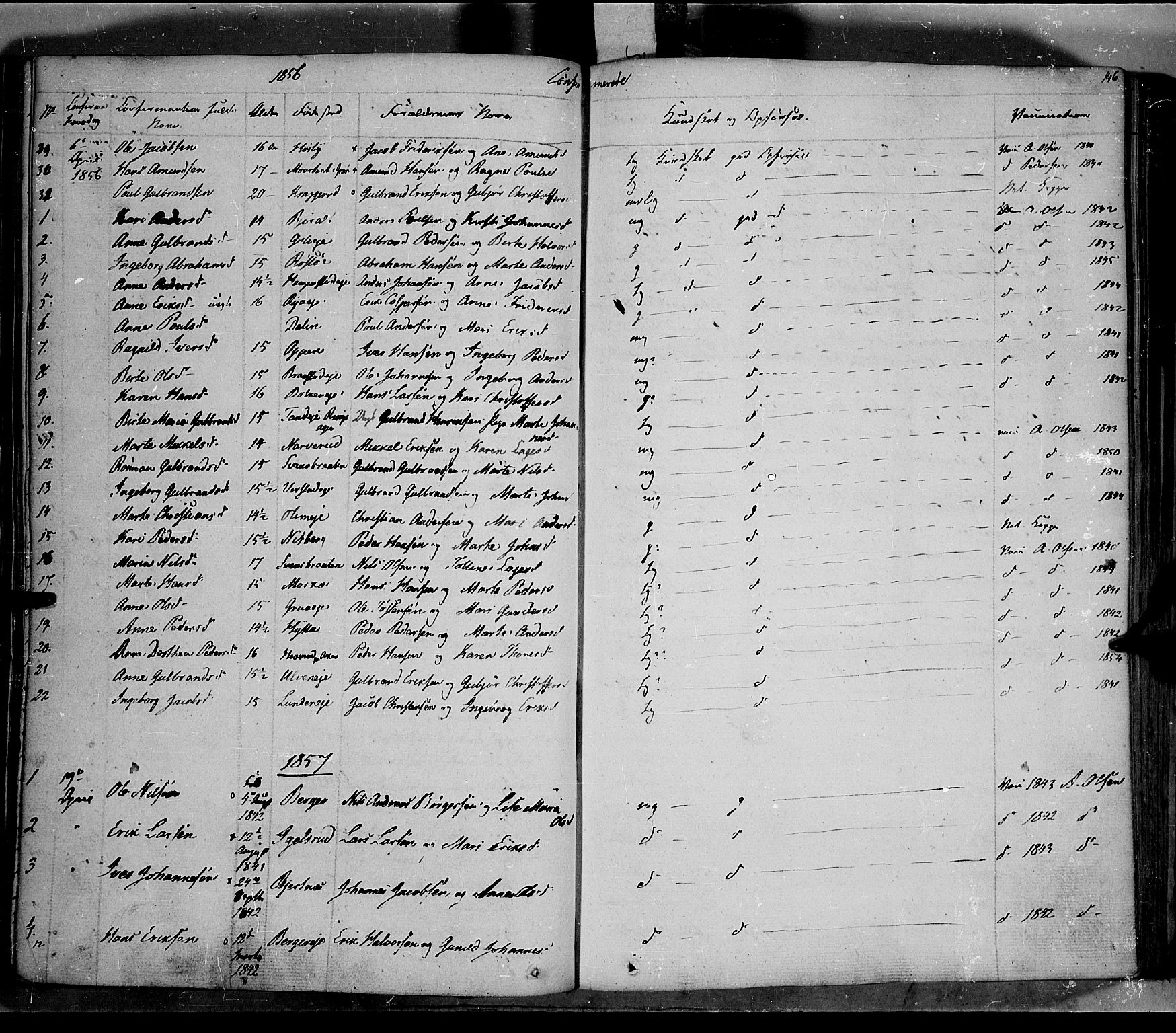 Jevnaker prestekontor, AV/SAH-PREST-116/H/Ha/Haa/L0006: Parish register (official) no. 6, 1837-1857, p. 146