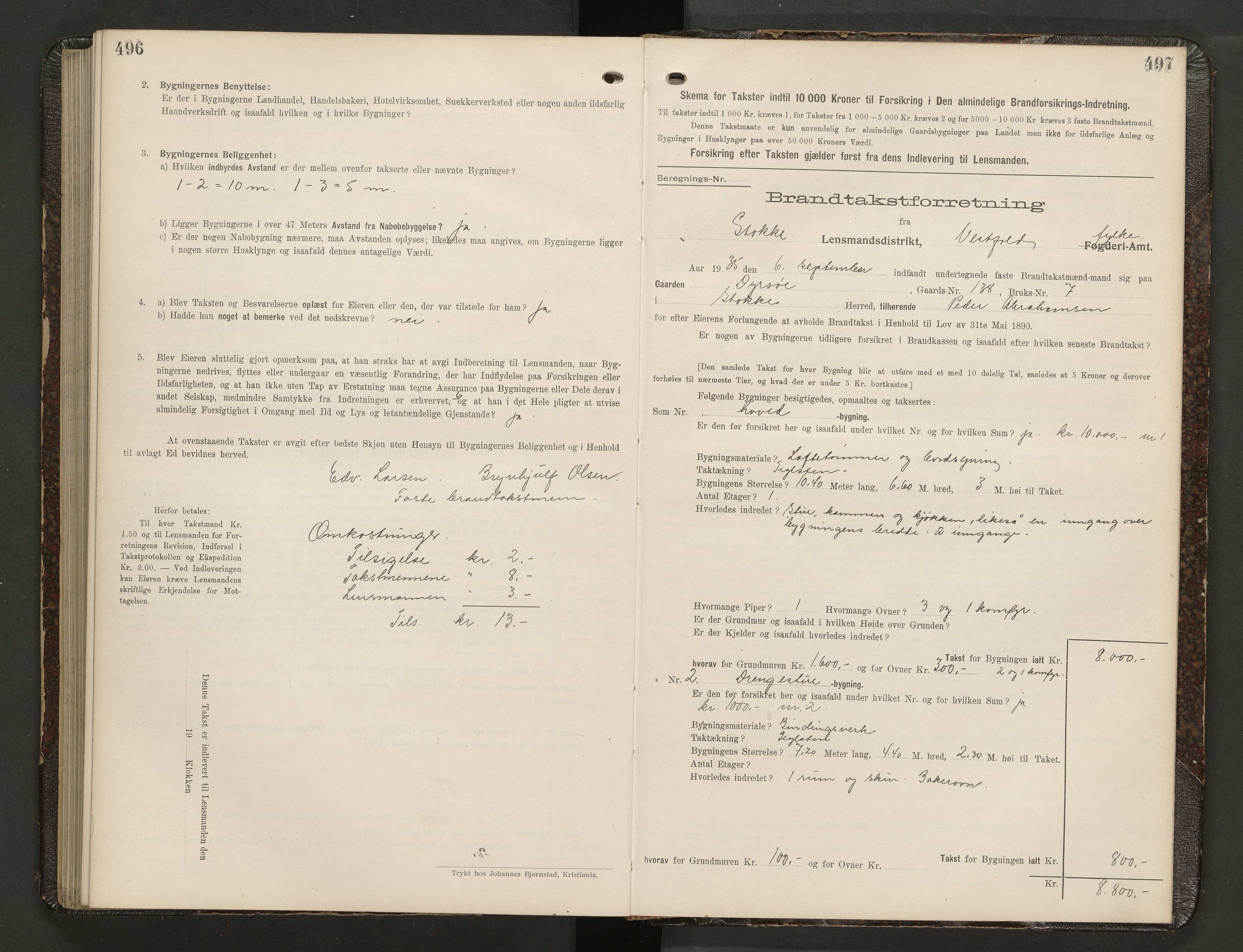 Stokke lensmannskontor, AV/SAKO-A-550/Y/Yb/Ybb/L0002: Skjematakstprotokoll, 1913-1935, p. 496-497