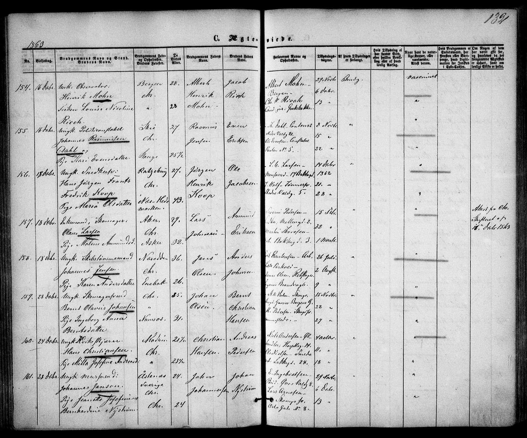 Trefoldighet prestekontor Kirkebøker, AV/SAO-A-10882/F/Fc/L0001: Parish register (official) no. III 1, 1858-1874, p. 132