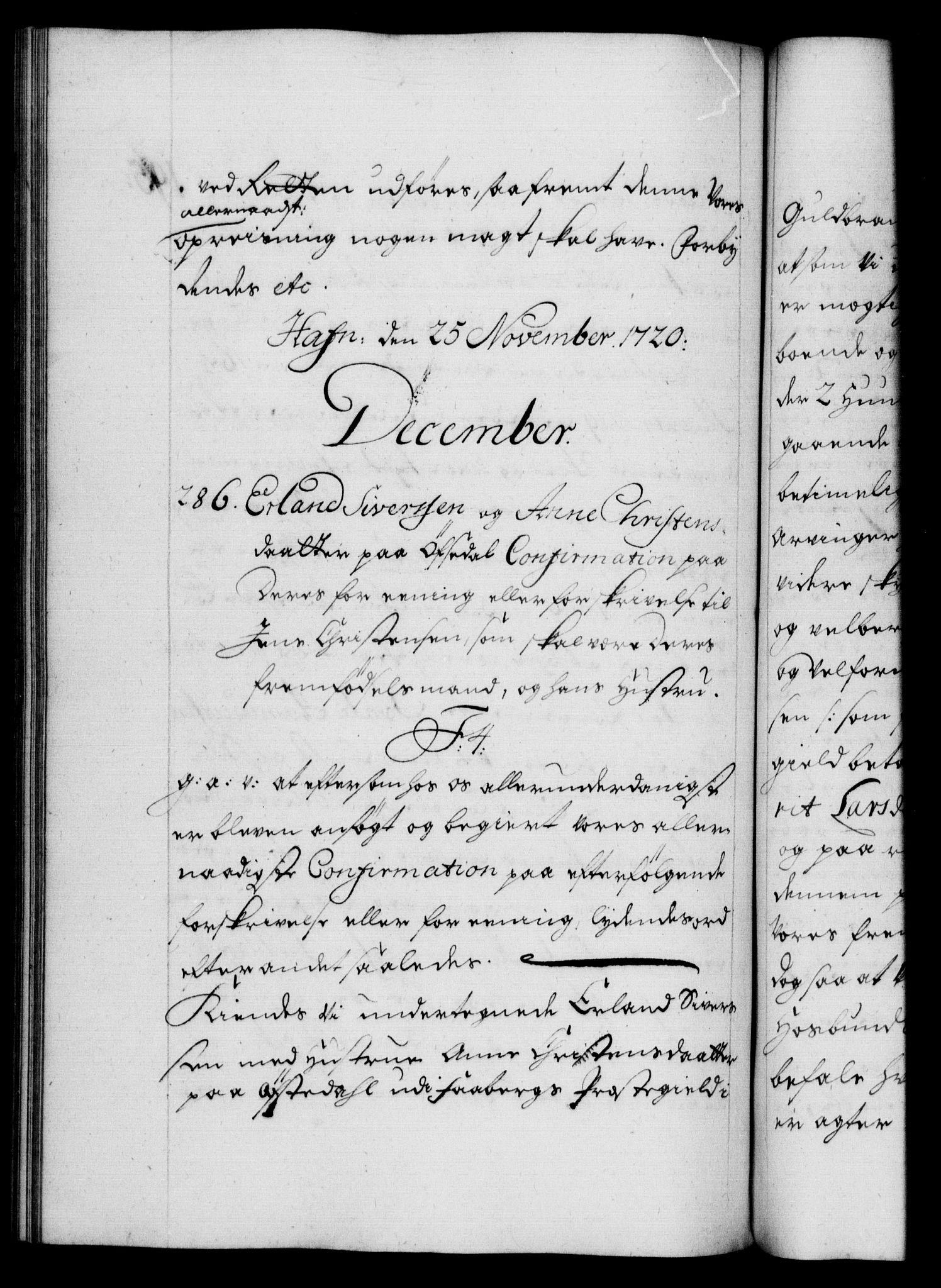 Danske Kanselli 1572-1799, RA/EA-3023/F/Fc/Fca/Fcaa/L0023: Norske registre, 1720-1722, p. 195b
