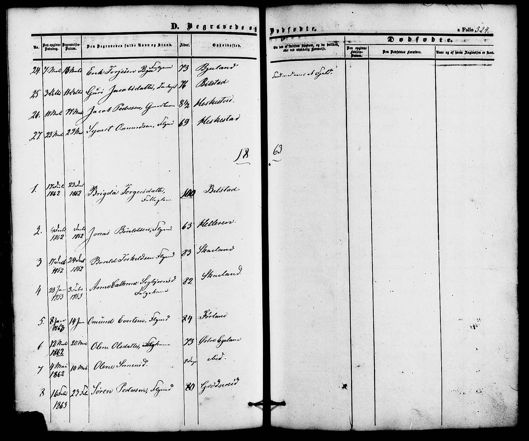 Lund sokneprestkontor, AV/SAST-A-101809/S06/L0010: Parish register (official) no. A 9, 1854-1886, p. 324