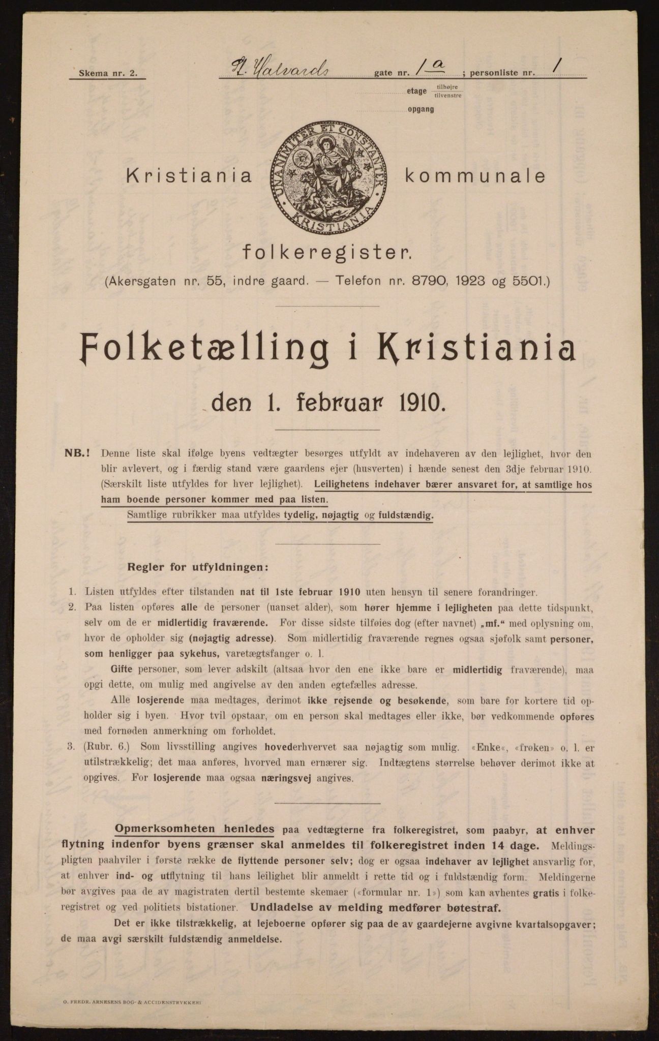 OBA, Municipal Census 1910 for Kristiania, 1910, p. 83580