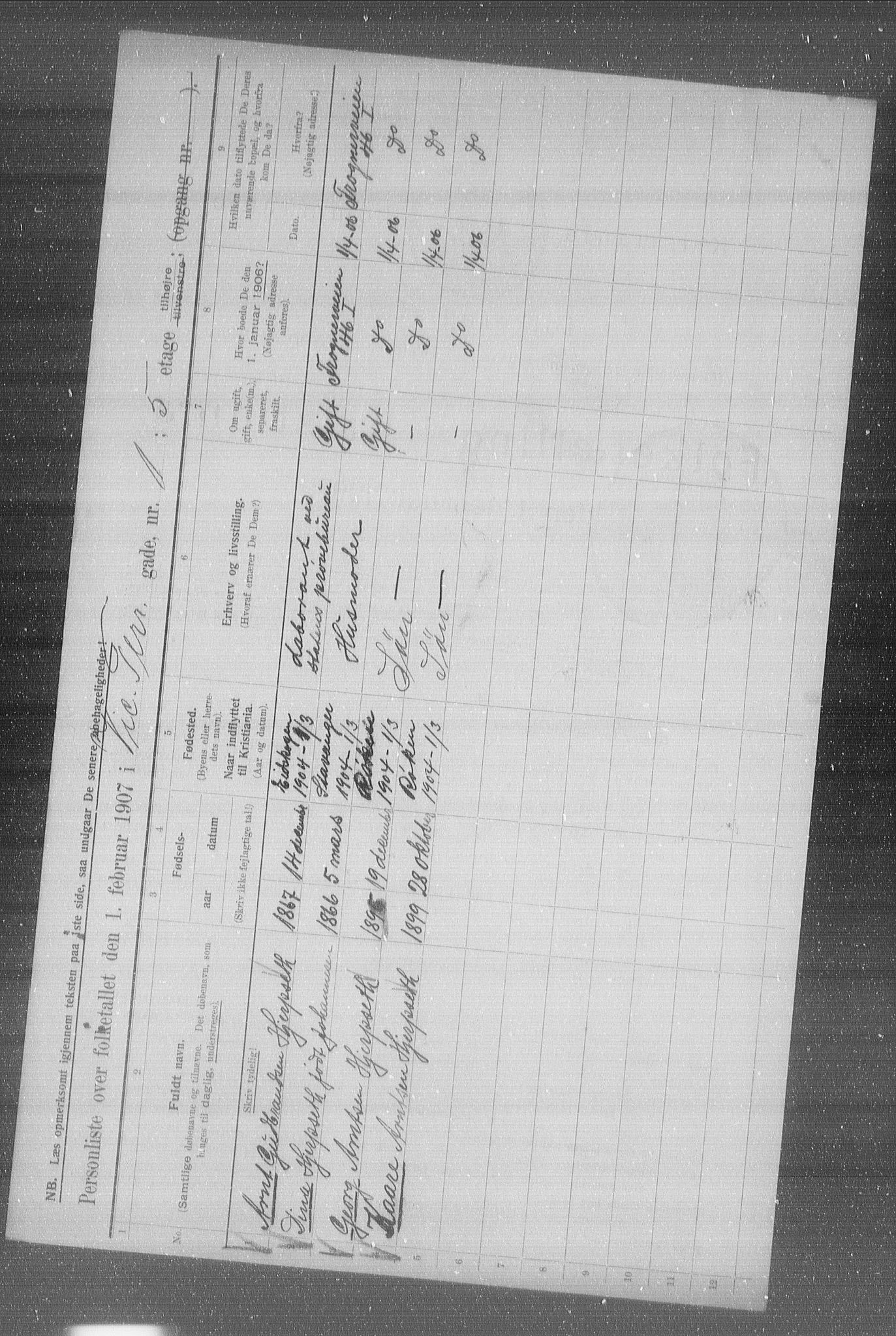 OBA, Municipal Census 1907 for Kristiania, 1907, p. 62803