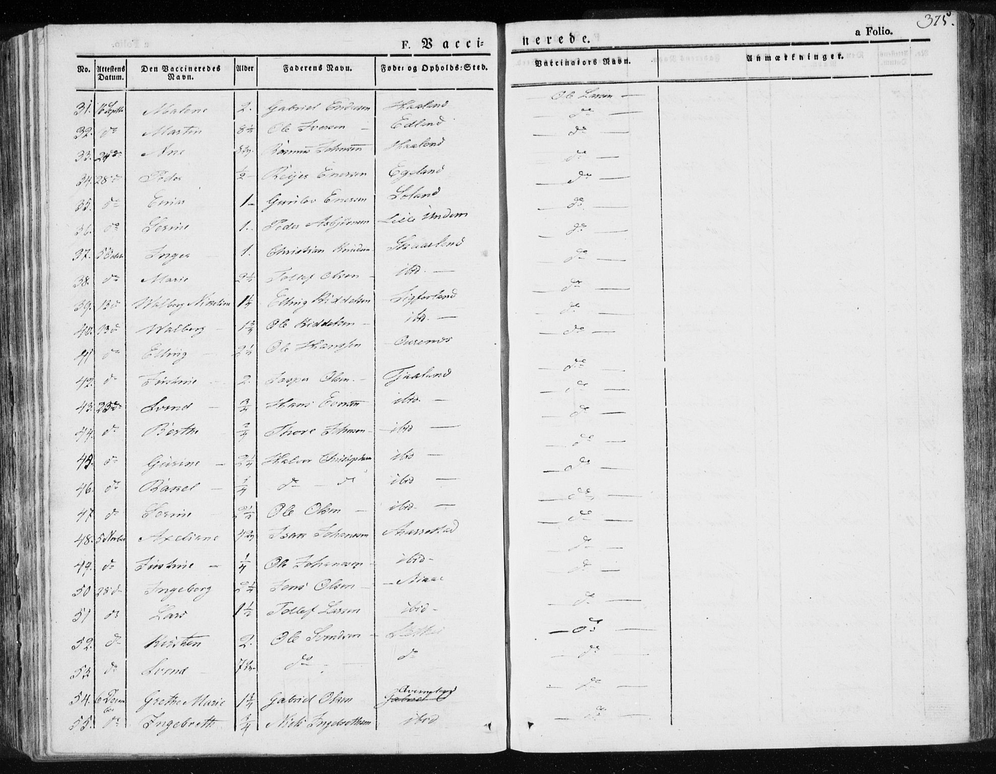 Lye sokneprestkontor, AV/SAST-A-101794/001/30BA/L0004: Parish register (official) no. A 4, 1826-1841, p. 375