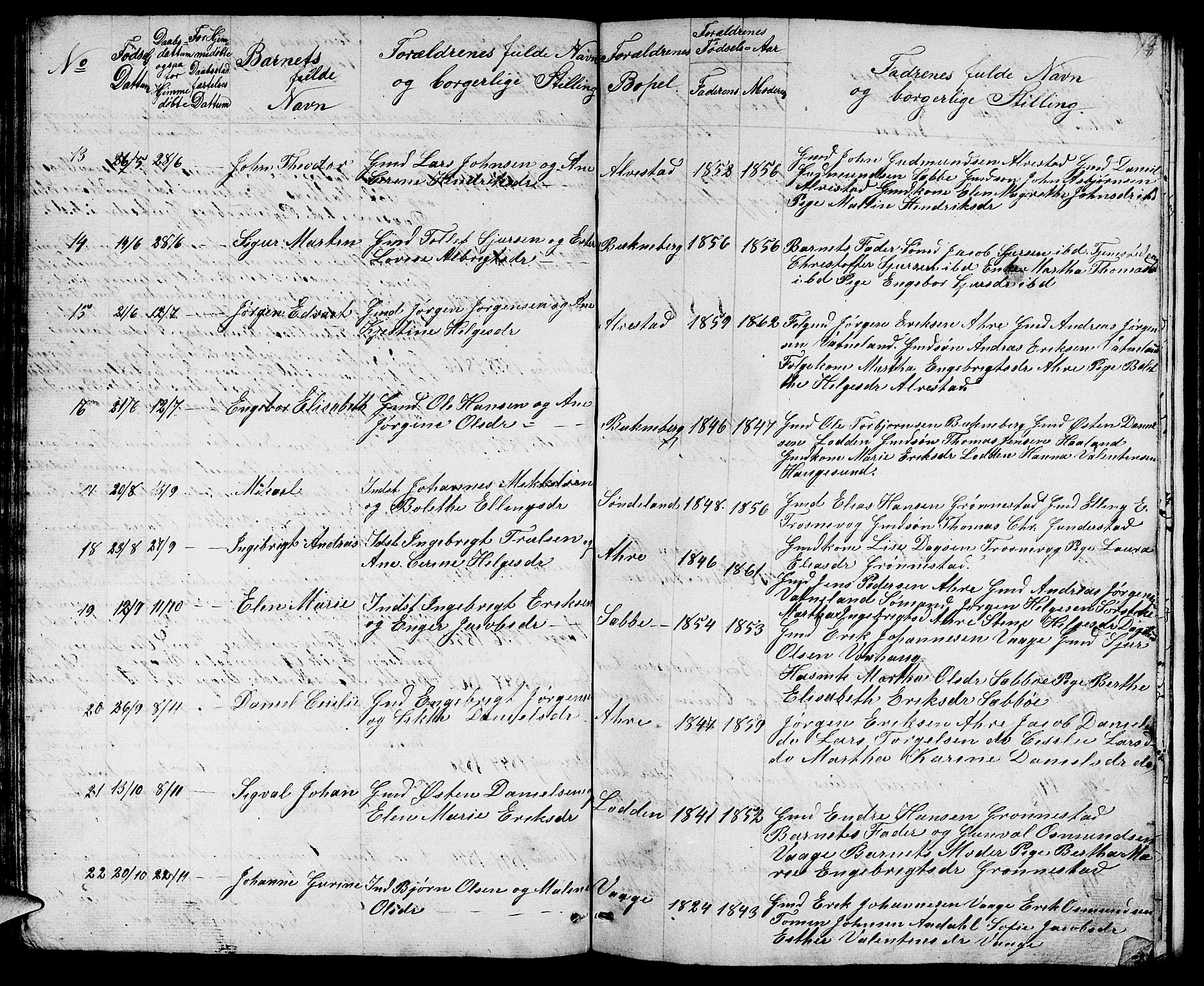 Tysvær sokneprestkontor, SAST/A -101864/H/Ha/Hab/L0001: Parish register (copy) no. B 1, 1851-1887, p. 95