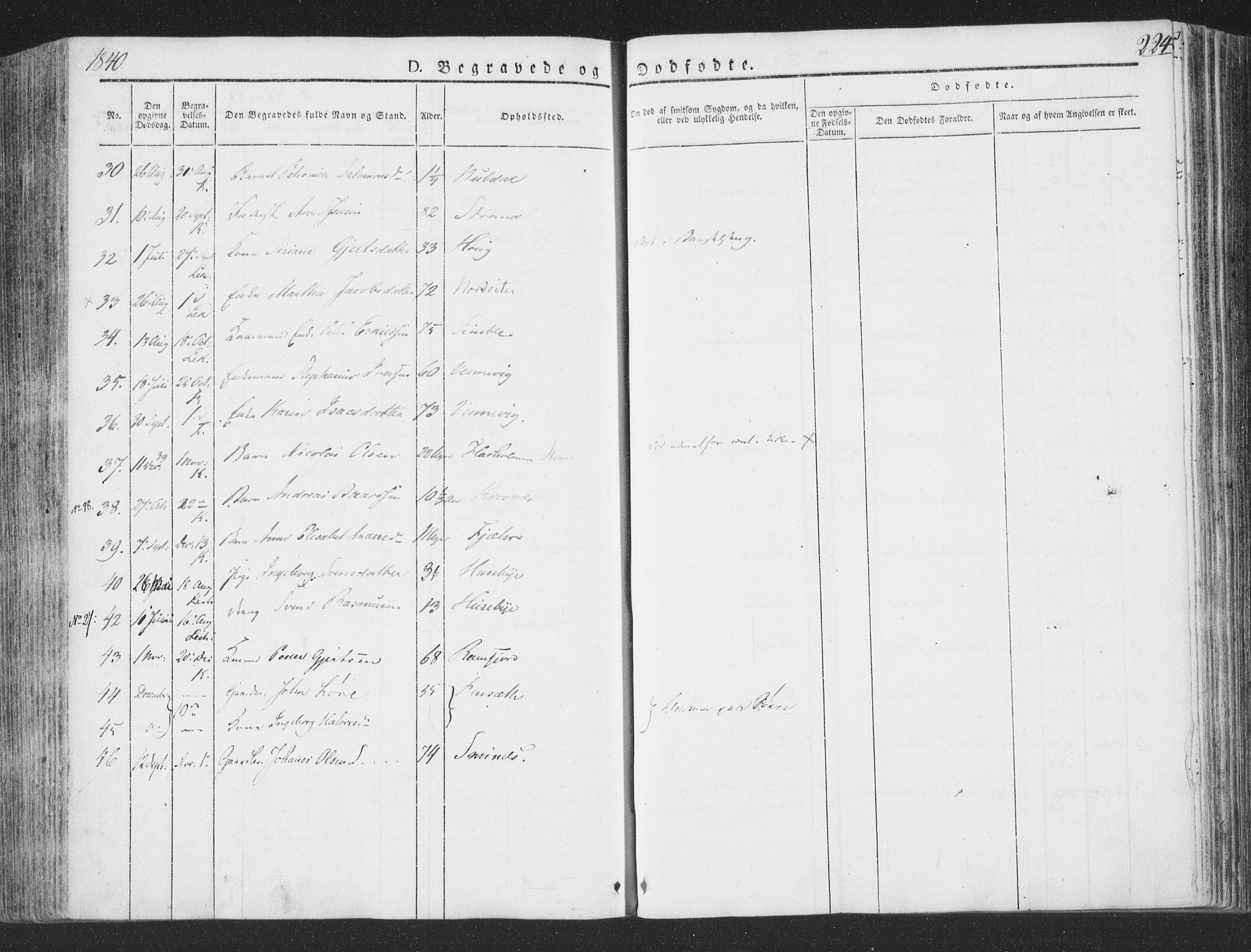 Ministerialprotokoller, klokkerbøker og fødselsregistre - Nord-Trøndelag, SAT/A-1458/780/L0639: Parish register (official) no. 780A04, 1830-1844, p. 224