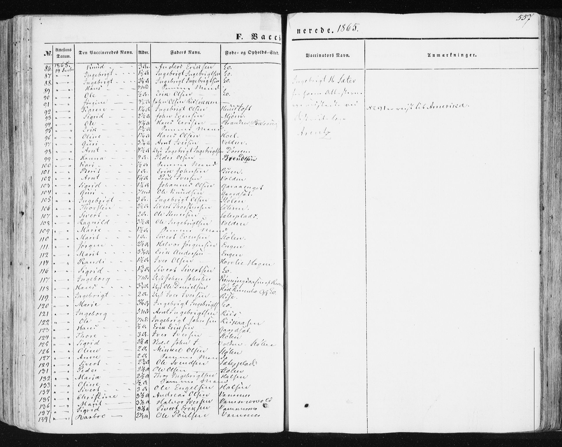 Ministerialprotokoller, klokkerbøker og fødselsregistre - Sør-Trøndelag, AV/SAT-A-1456/678/L0899: Parish register (official) no. 678A08, 1848-1872, p. 557