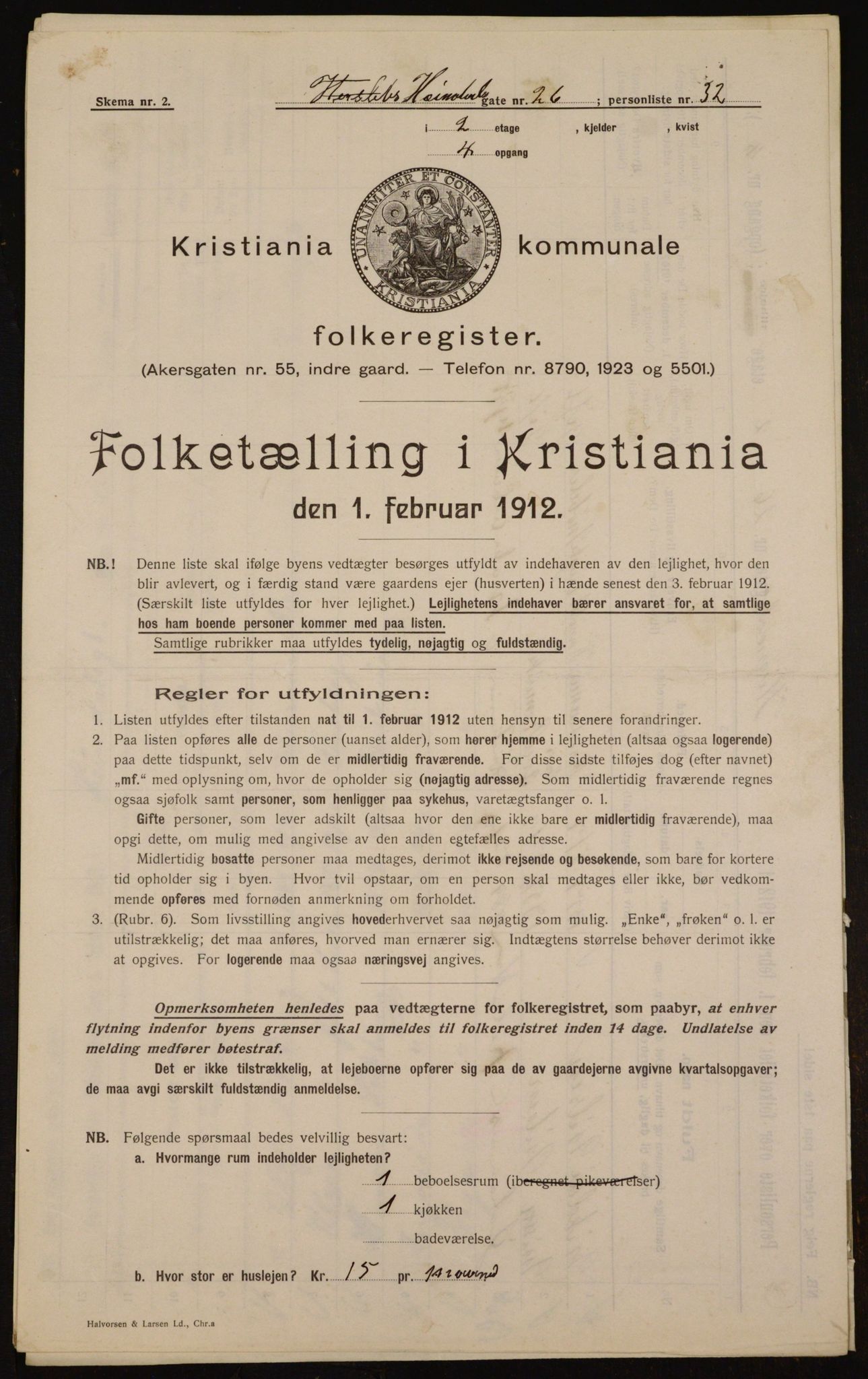 OBA, Municipal Census 1912 for Kristiania, 1912, p. 37175