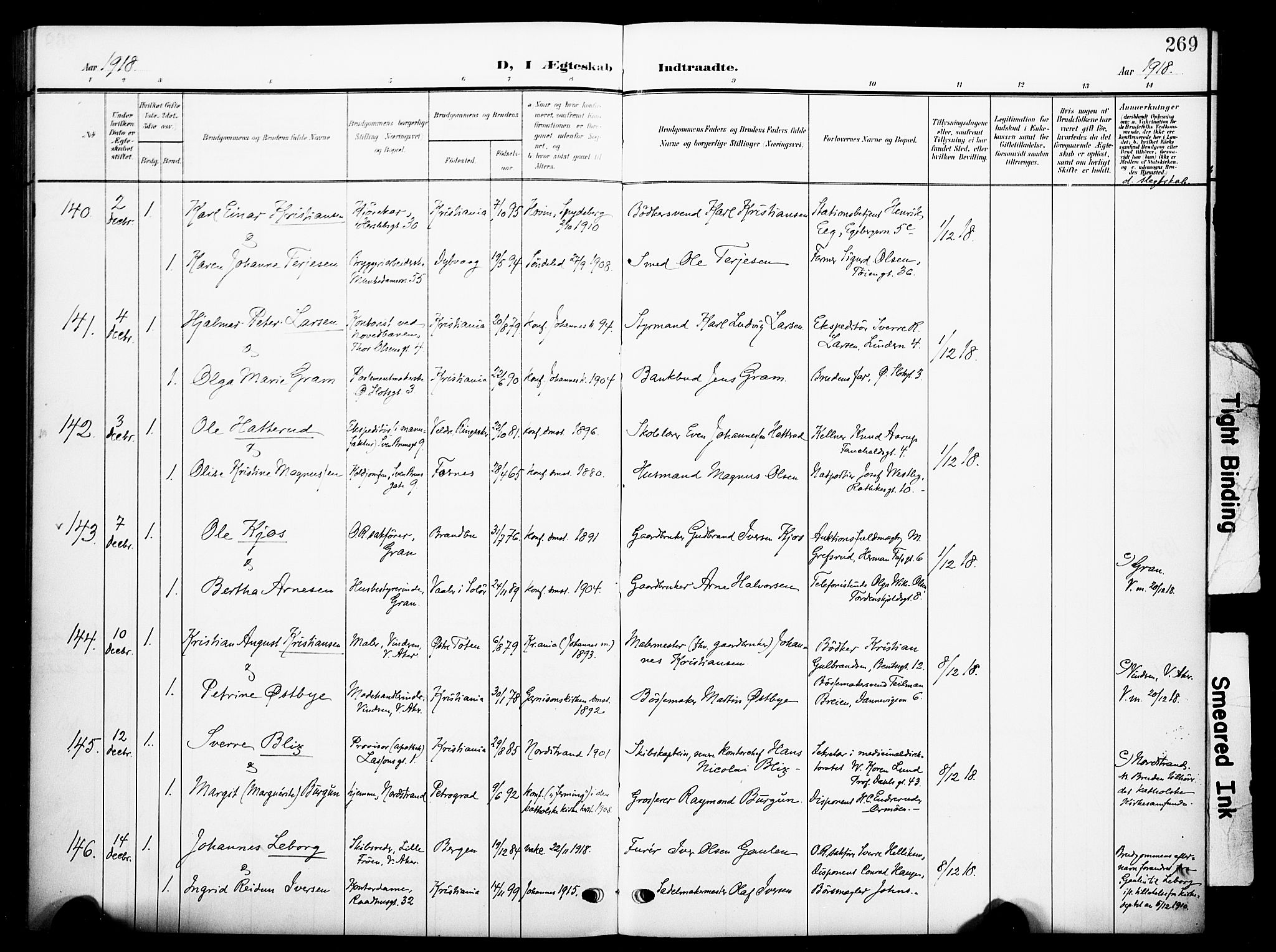 Johannes prestekontor Kirkebøker, SAO/A-10852/F/Fa/L0010: Parish register (official) no. 10, 1907-1919, p. 269