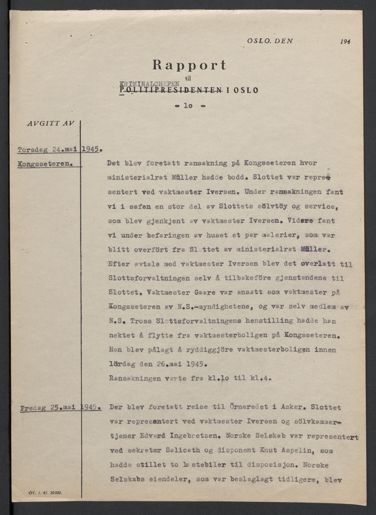 Landssvikarkivet, Oslo politikammer, AV/RA-S-3138-01/D/Da/L0003: Dnr. 29, 1945, p. 2603