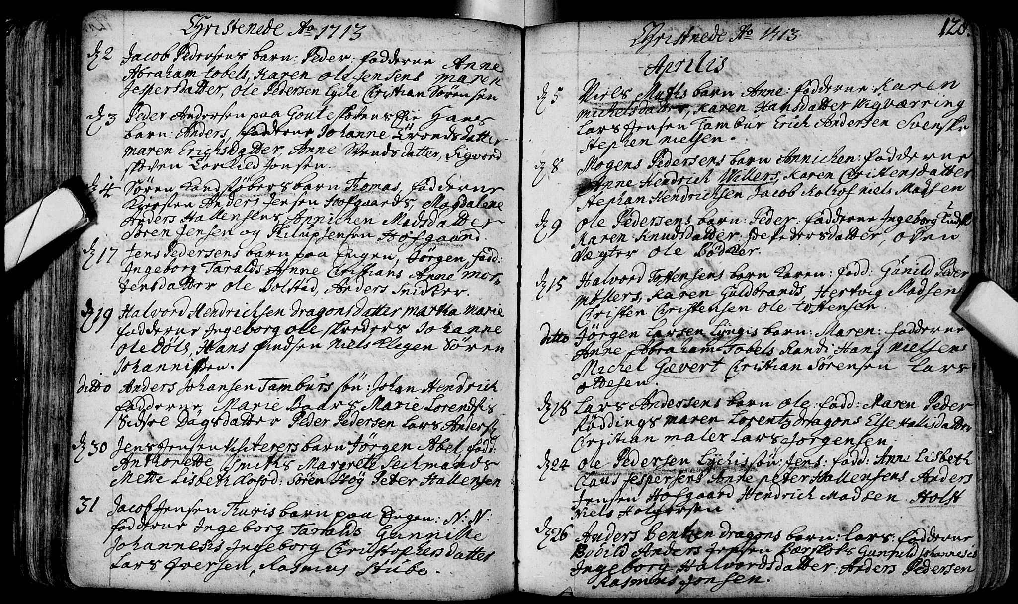 Bragernes kirkebøker, AV/SAKO-A-6/F/Fa/L0003: Parish register (official) no. I 3, 1706-1734, p. 128