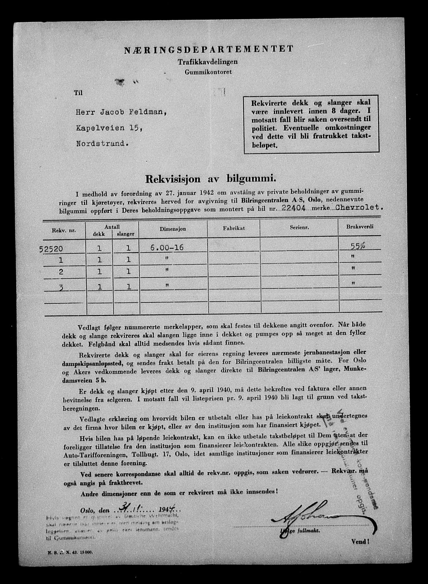 Justisdepartementet, Tilbakeføringskontoret for inndratte formuer, AV/RA-S-1564/H/Hc/Hcc/L0935: --, 1945-1947, p. 68