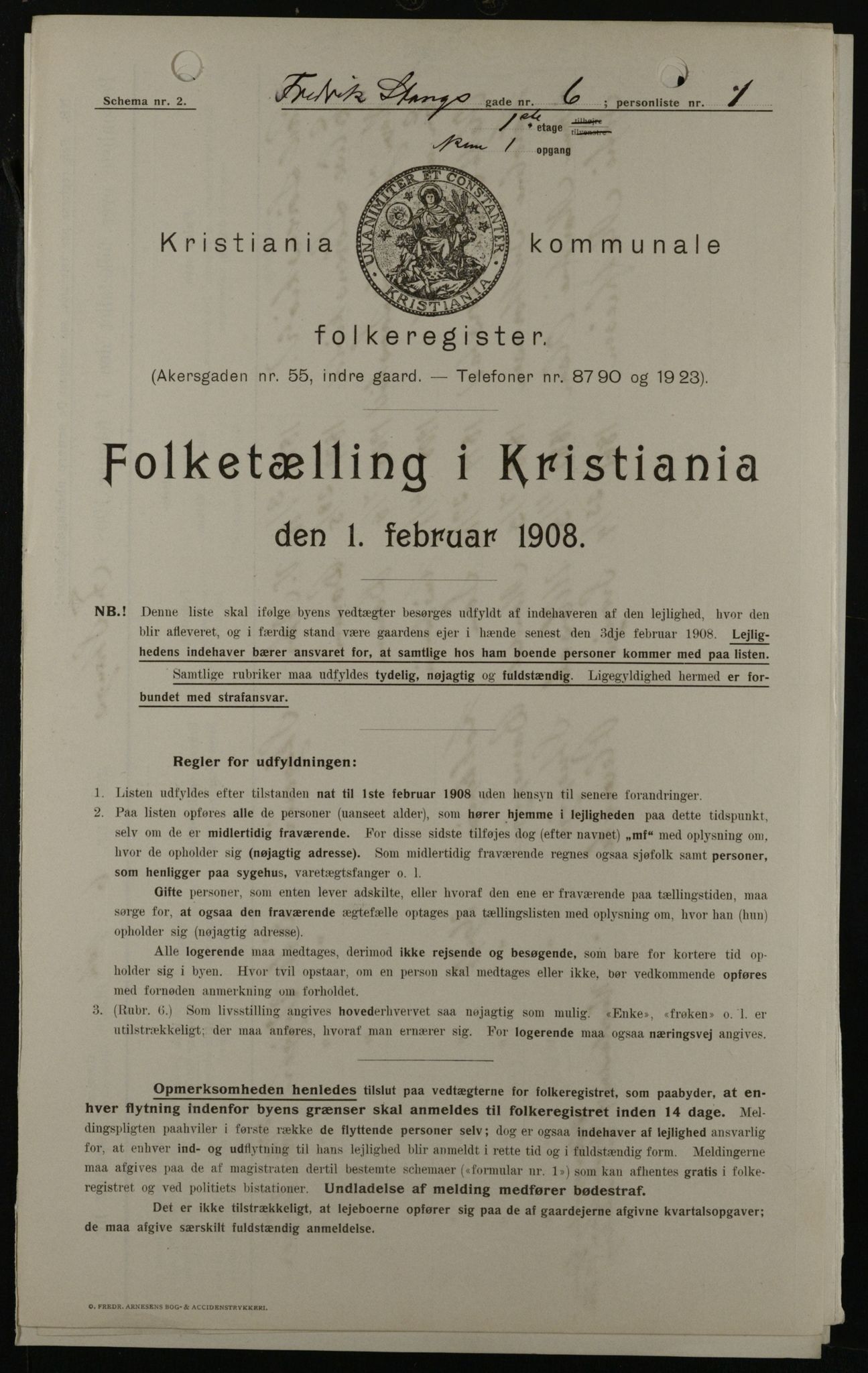 OBA, Municipal Census 1908 for Kristiania, 1908, p. 24044