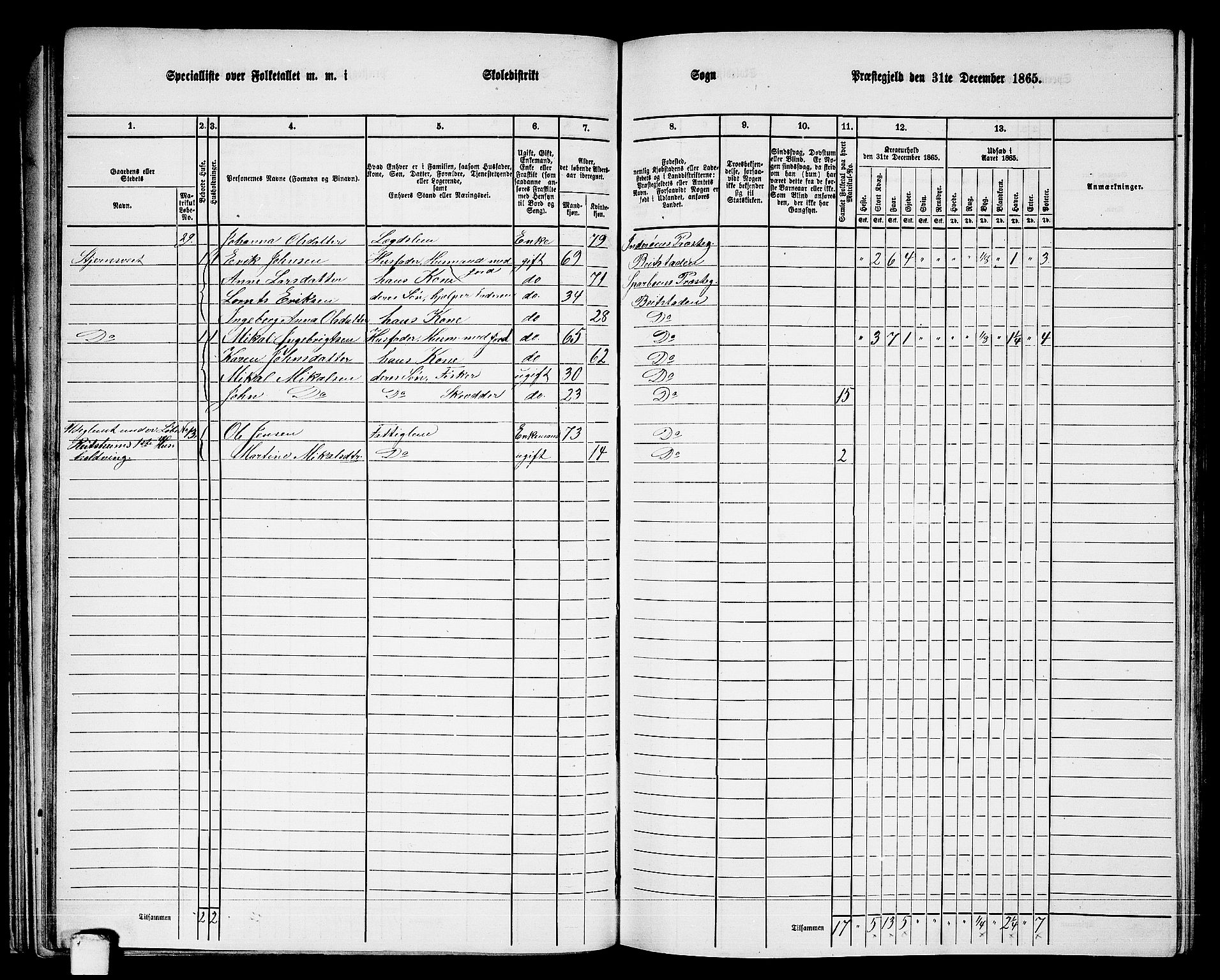 RA, 1865 census for Beitstad, 1865, p. 50