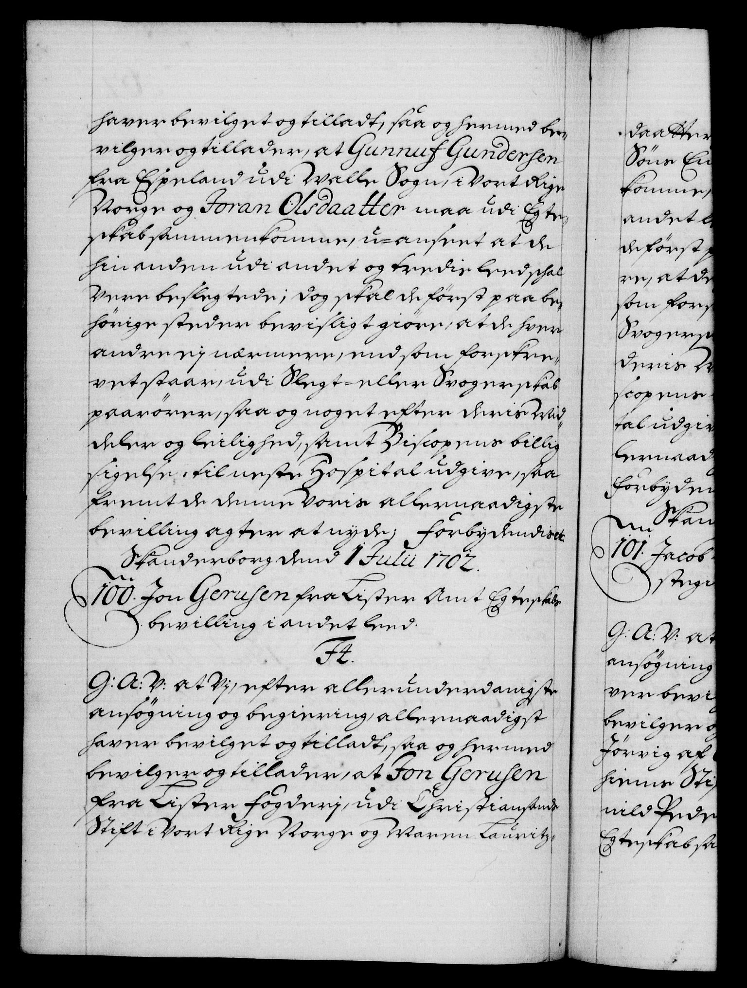 Danske Kanselli 1572-1799, AV/RA-EA-3023/F/Fc/Fca/Fcaa/L0018: Norske registre, 1699-1703, p. 367b