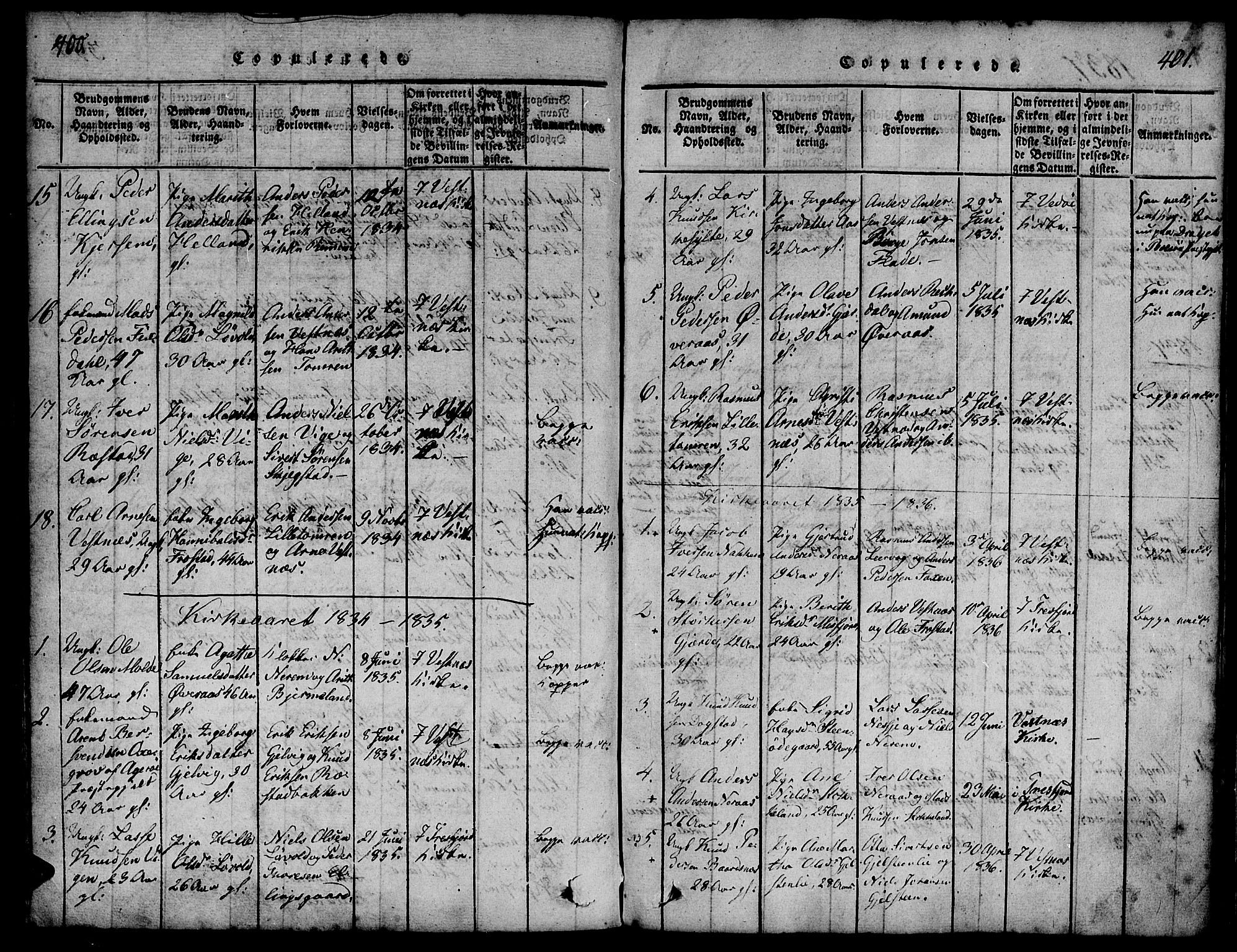 Ministerialprotokoller, klokkerbøker og fødselsregistre - Møre og Romsdal, SAT/A-1454/539/L0528: Parish register (official) no. 539A01, 1818-1847, p. 400-401