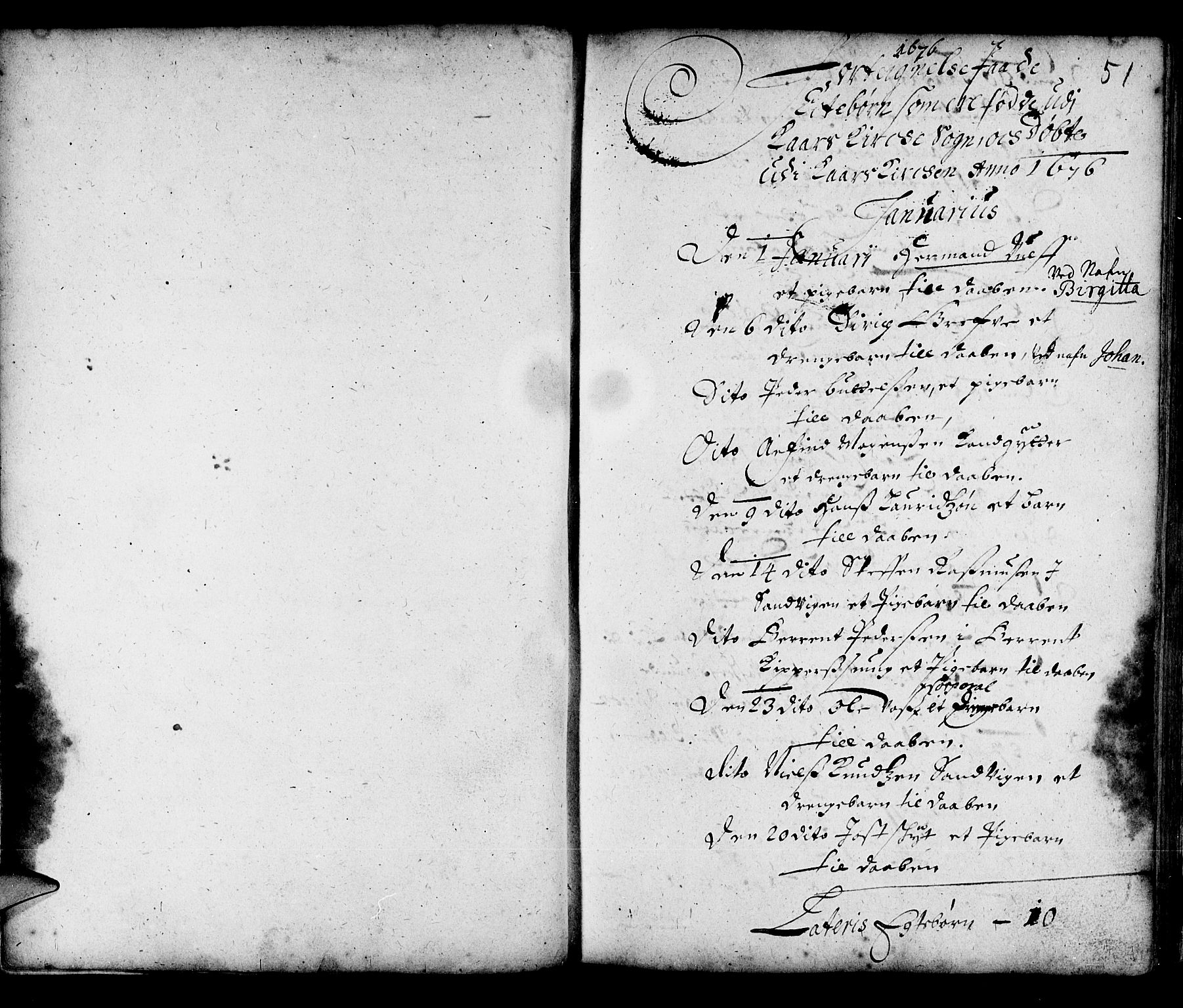 Korskirken sokneprestembete, SAB/A-76101/H/Haa/L0001: Parish register (official) no. A 1, 1674-1688, p. 51