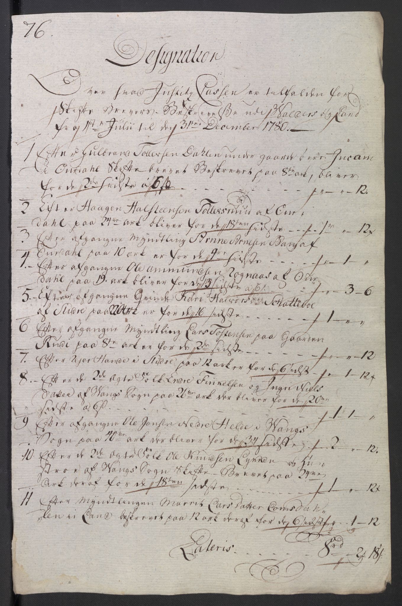 Rentekammeret inntil 1814, Reviderte regnskaper, Mindre regnskaper, AV/RA-EA-4068/Rb/L0014: Opplands amt, 1771-1779, p. 795